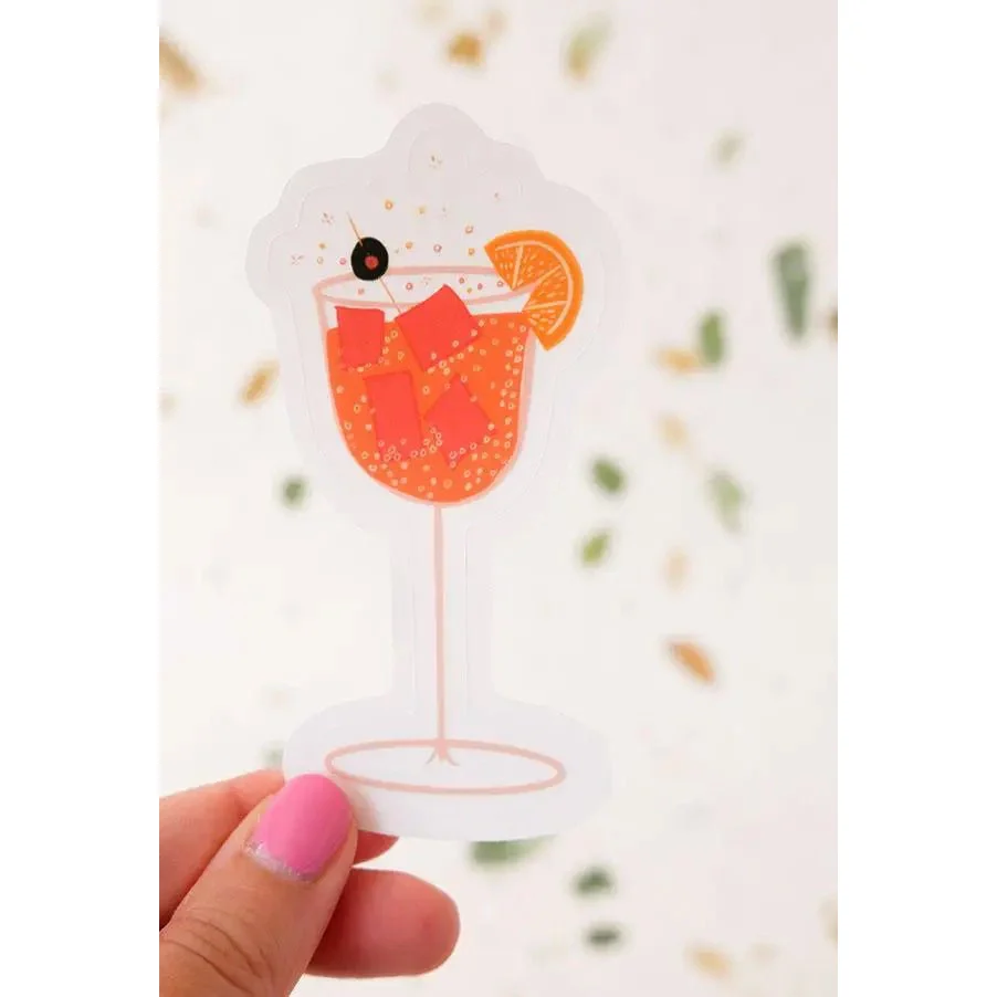 Spritz Cocktail Wine Glass Transparent Sticker - Image 7