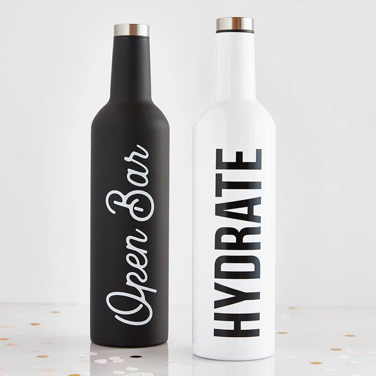 Hydrate Stainless Steel Water or Wine Bottle in White | Holds an Entire Bottle of Wine | 25oz - Image 3