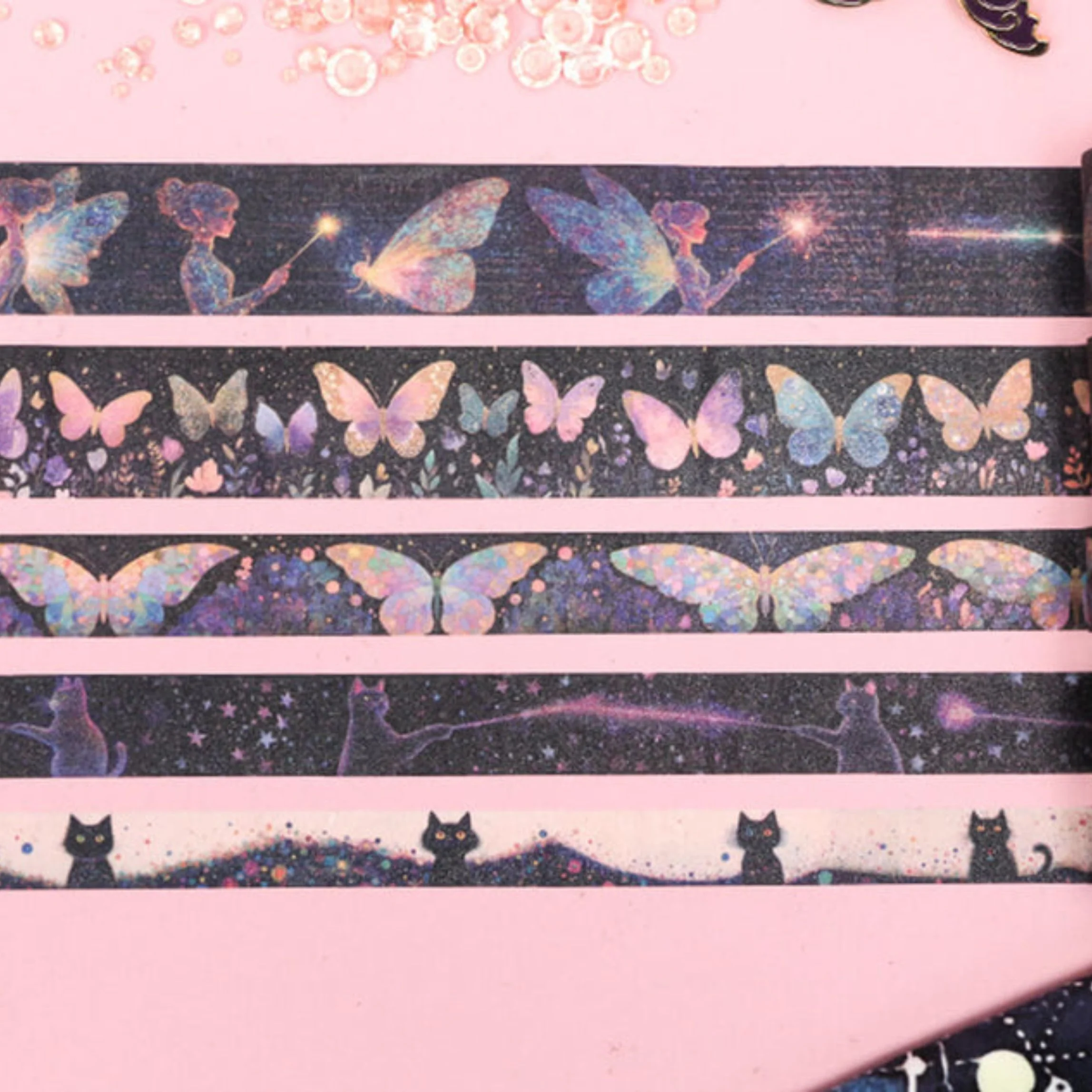 Starlit Fairy Dreams Washi Tape Set | 14 Rolls Magical & Whimsical Decorative Tape for Journals, Scrapbooks & Crafts - Image 6