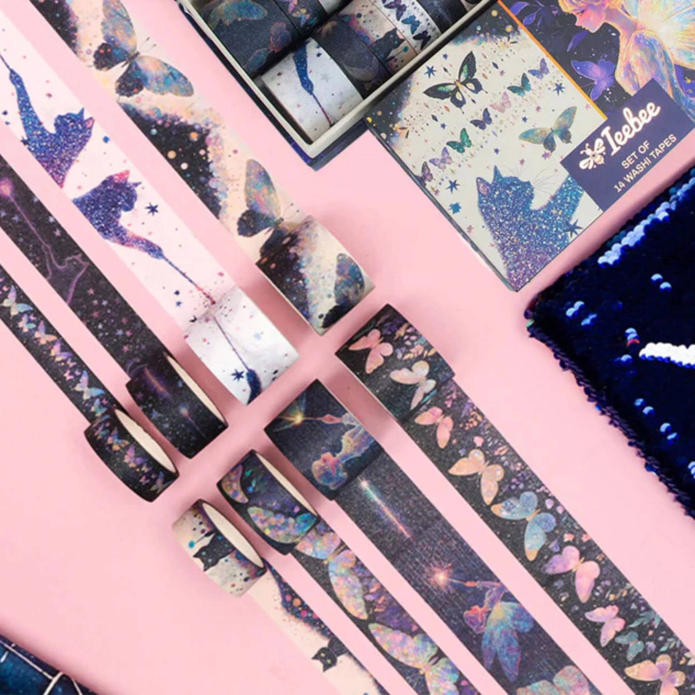 Starlit Fairy Dreams Washi Tape Set | 14 Rolls Magical & Whimsical Decorative Tape for Journals, Scrapbooks & Crafts - Image 8