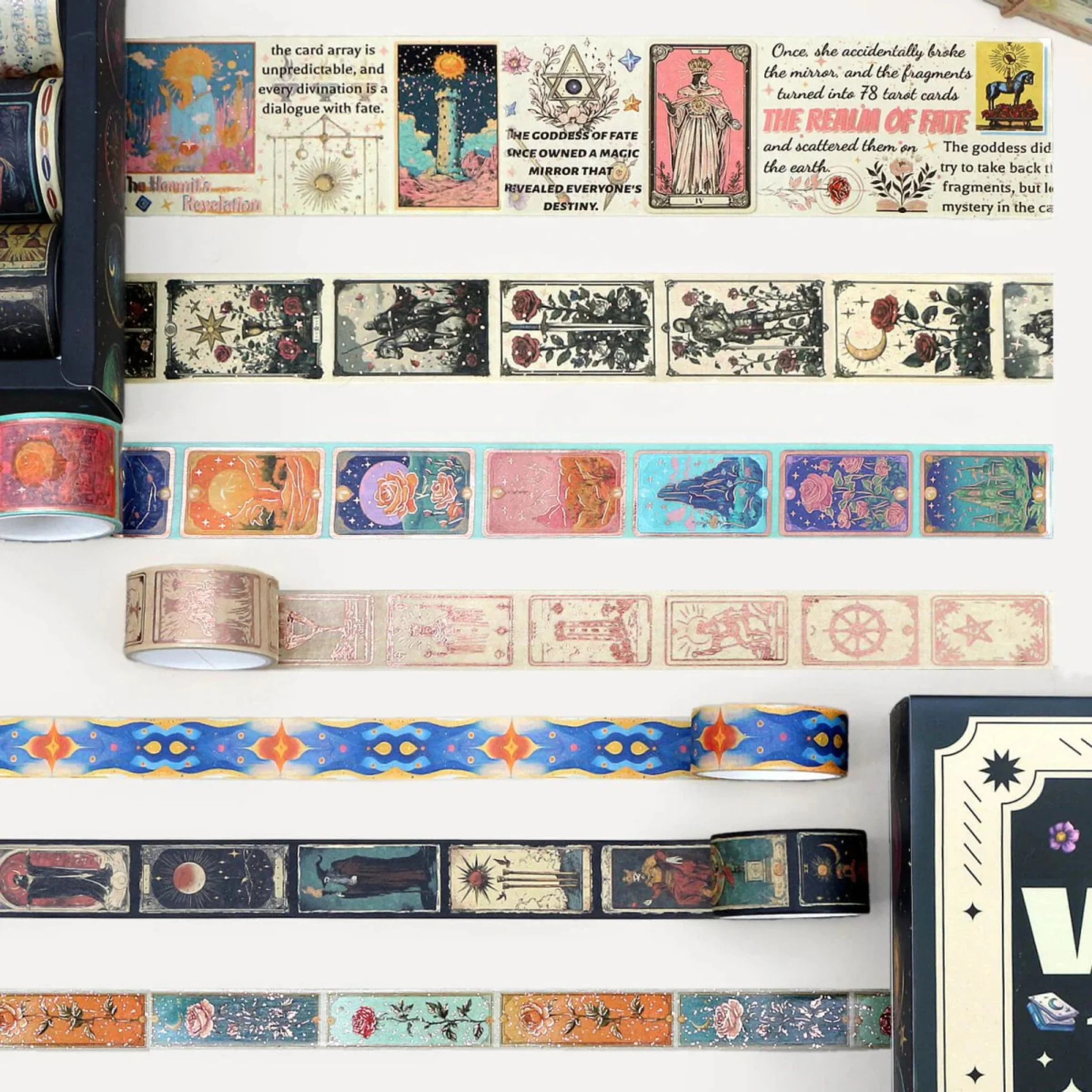 Starry Divination Washi Tape Set | 23 Rolls Gold Foil Decorative Tapes | Celestial Astrology Moon & Stars Tapes - Image 3
