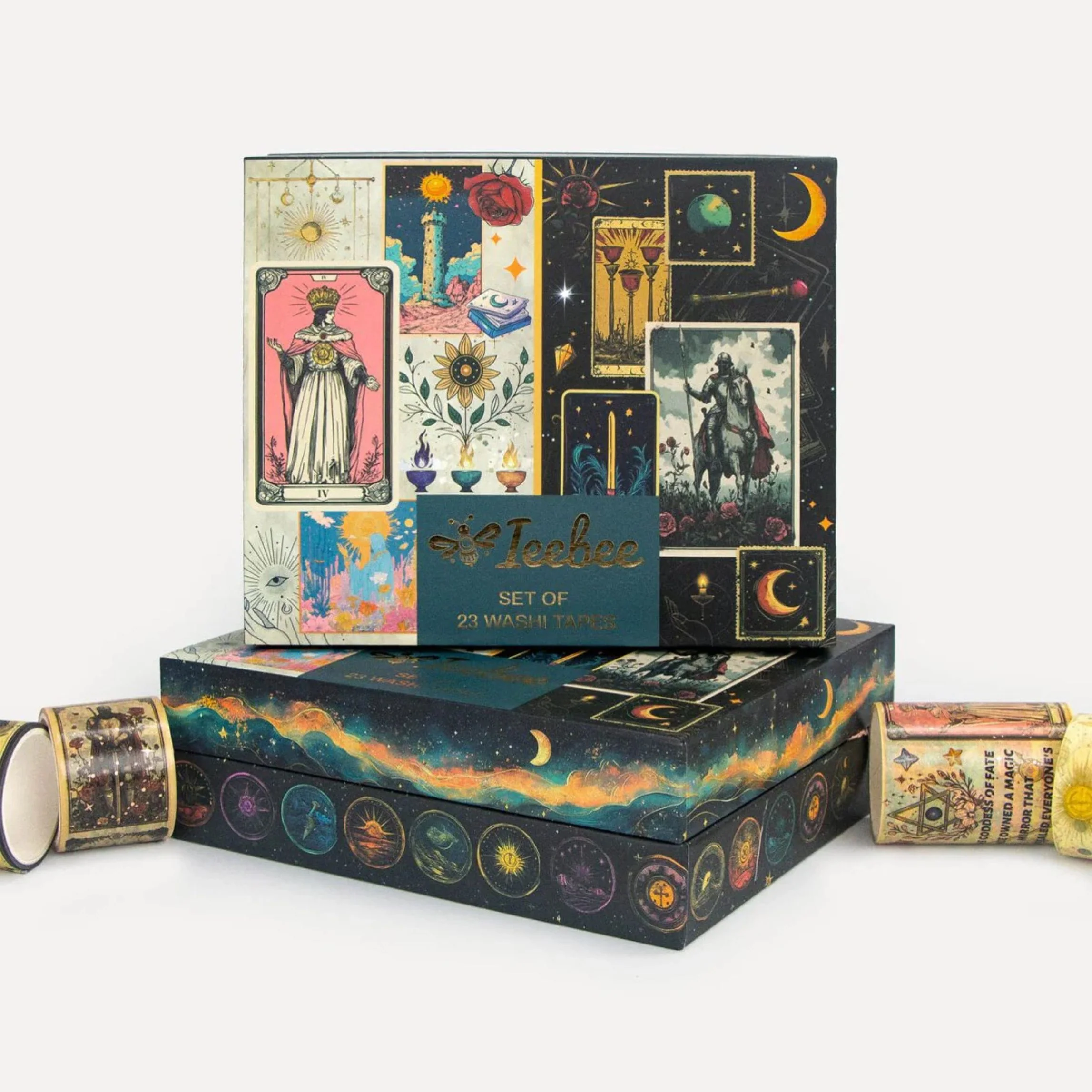 Starry Divination Washi Tape Set | 23 Rolls Gold Foil Decorative Tapes | Celestial Astrology Moon & Stars Tapes - Image 5