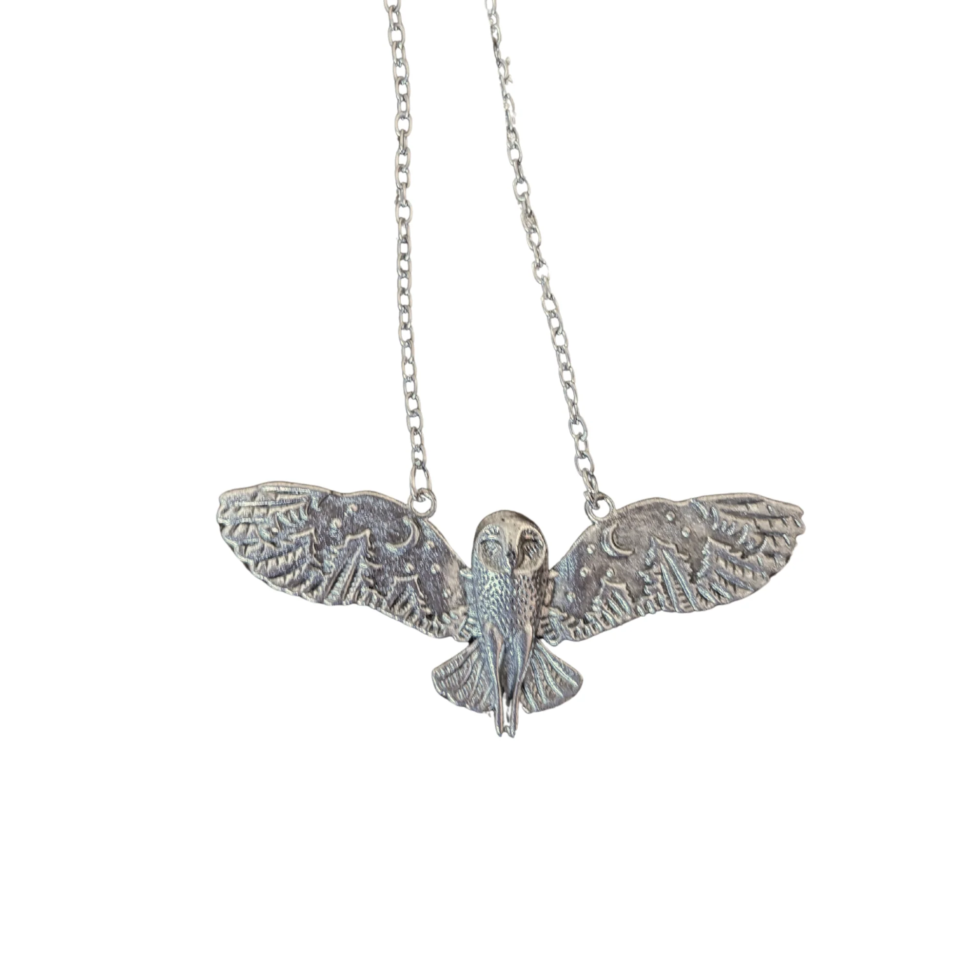 Starry Eagle Necklace | Silver Celestial Bird Pendant - Image 3