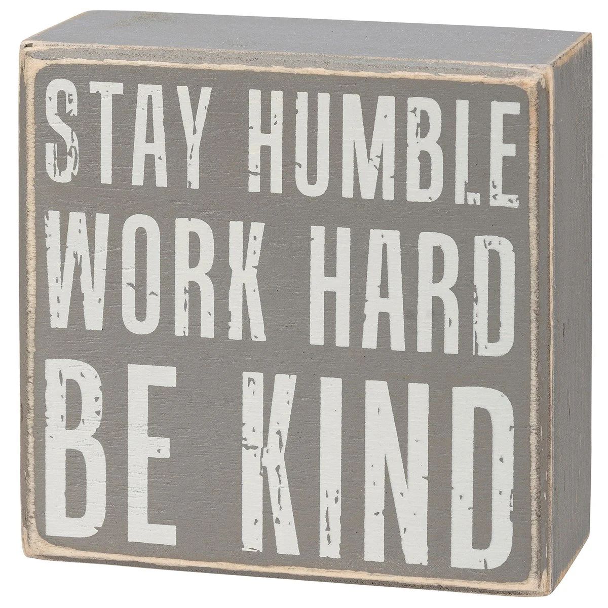 Stay Humble Gray Box Sign Set | Giftable Home Decor | 4" x 4" | Gift for Her - Image 3