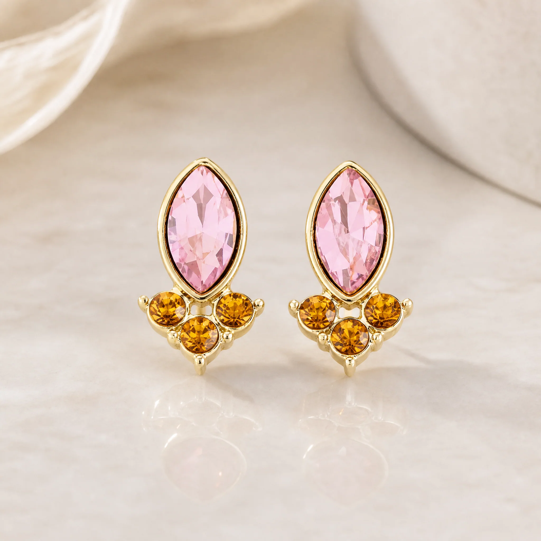 Stay Sparkly Gemstone Leather Tag Earrings - Image 3