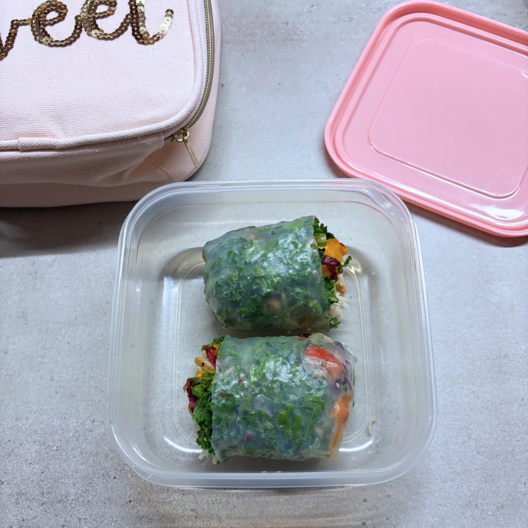 Stay Sweet Pink Combo Lunch Set | Sequin Embellished Lunch Bag and 6.25" Square Food Container - Image 10