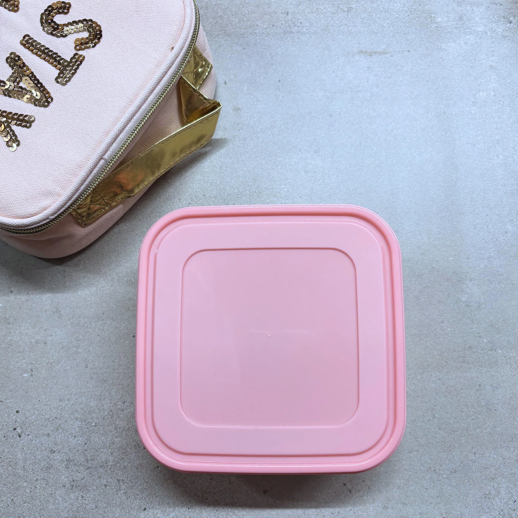 Stay Sweet Pink Combo Lunch Set | Sequin Embellished Lunch Bag and 6.25" Square Food Container - Image 12