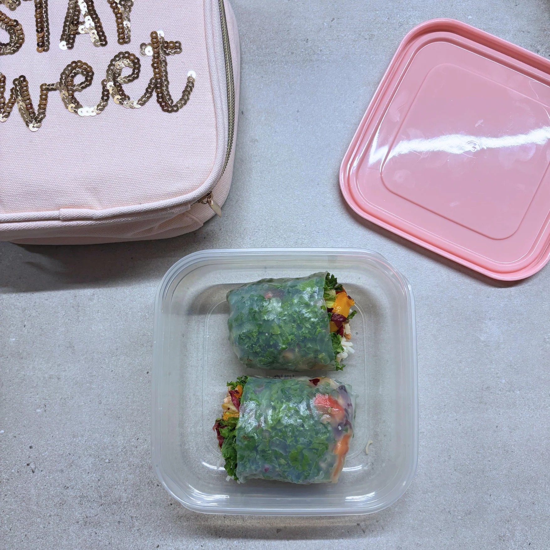 Stay Sweet Pink Combo Lunch Set | Sequin Embellished Lunch Bag and 6.25" Square Food Container - Image 9