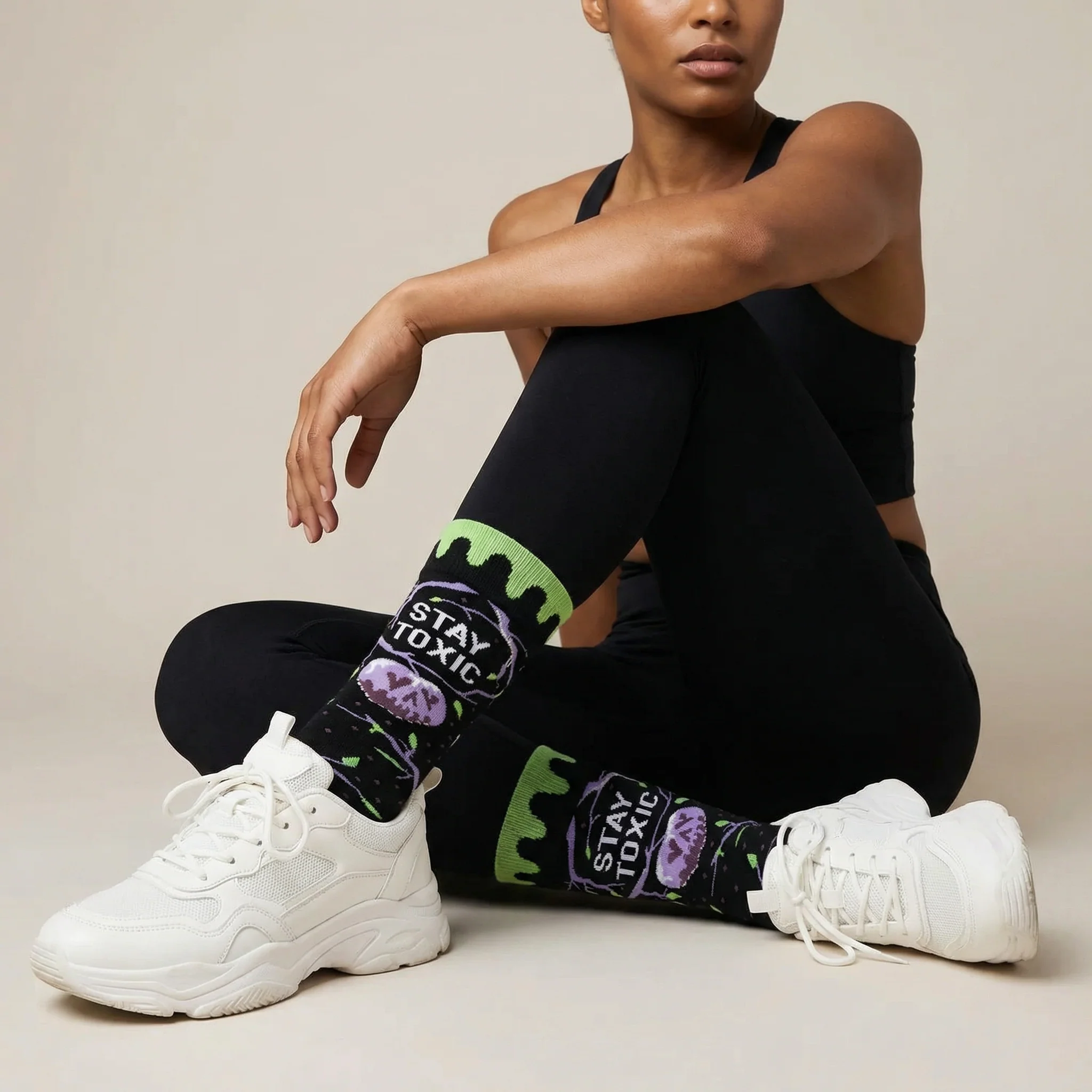 Stay Toxic Women's Crew Socks - Image 3