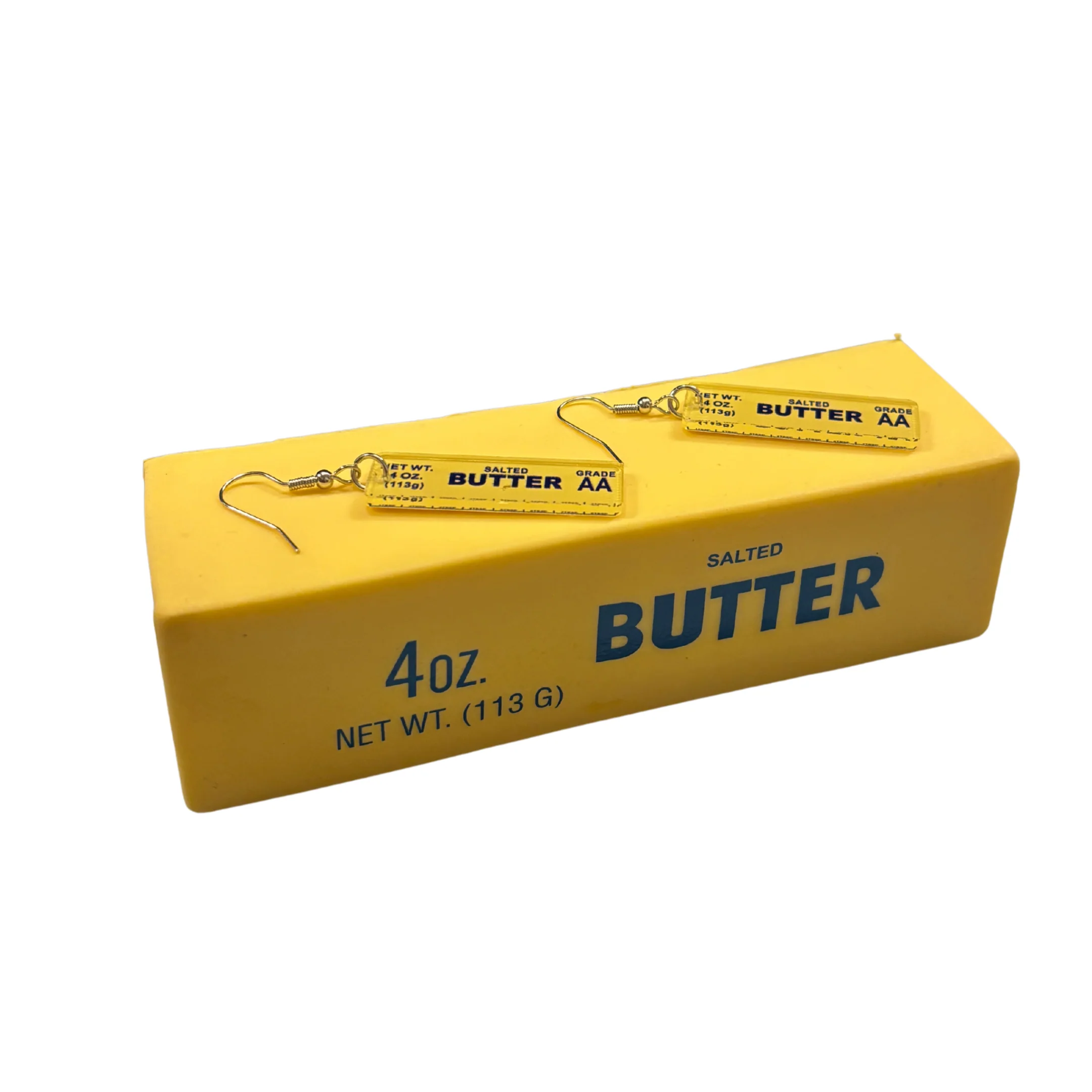 Stick of Salted Butter Earrings | Cute Acrylic Food Jewelry Gift for Bakers & Food Lovers - Image 10