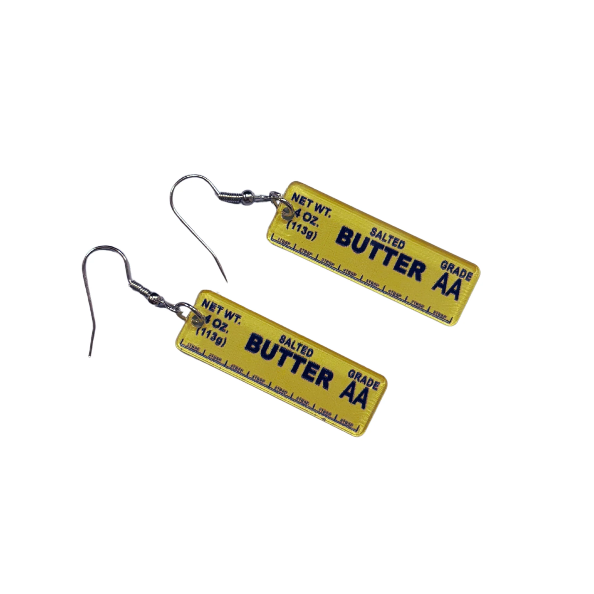 Stick of Salted Butter Earrings | Cute Acrylic Food Jewelry Gift for Bakers & Food Lovers - Image 2