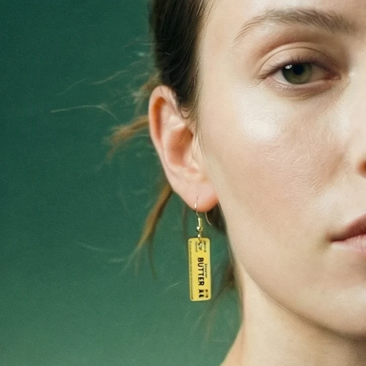 Stick of Salted Butter Earrings | Cute Acrylic Food Jewelry Gift for Bakers & Food Lovers - Image 3