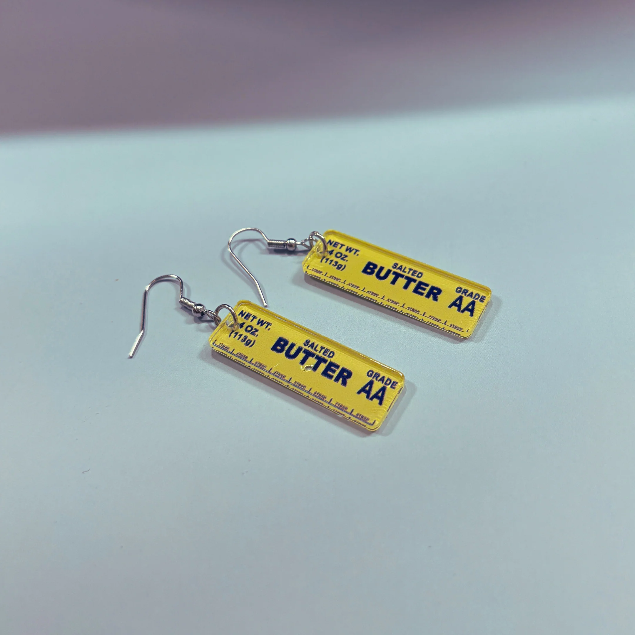 Stick of Salted Butter Earrings | Cute Acrylic Food Jewelry Gift for Bakers & Food Lovers - Image 5