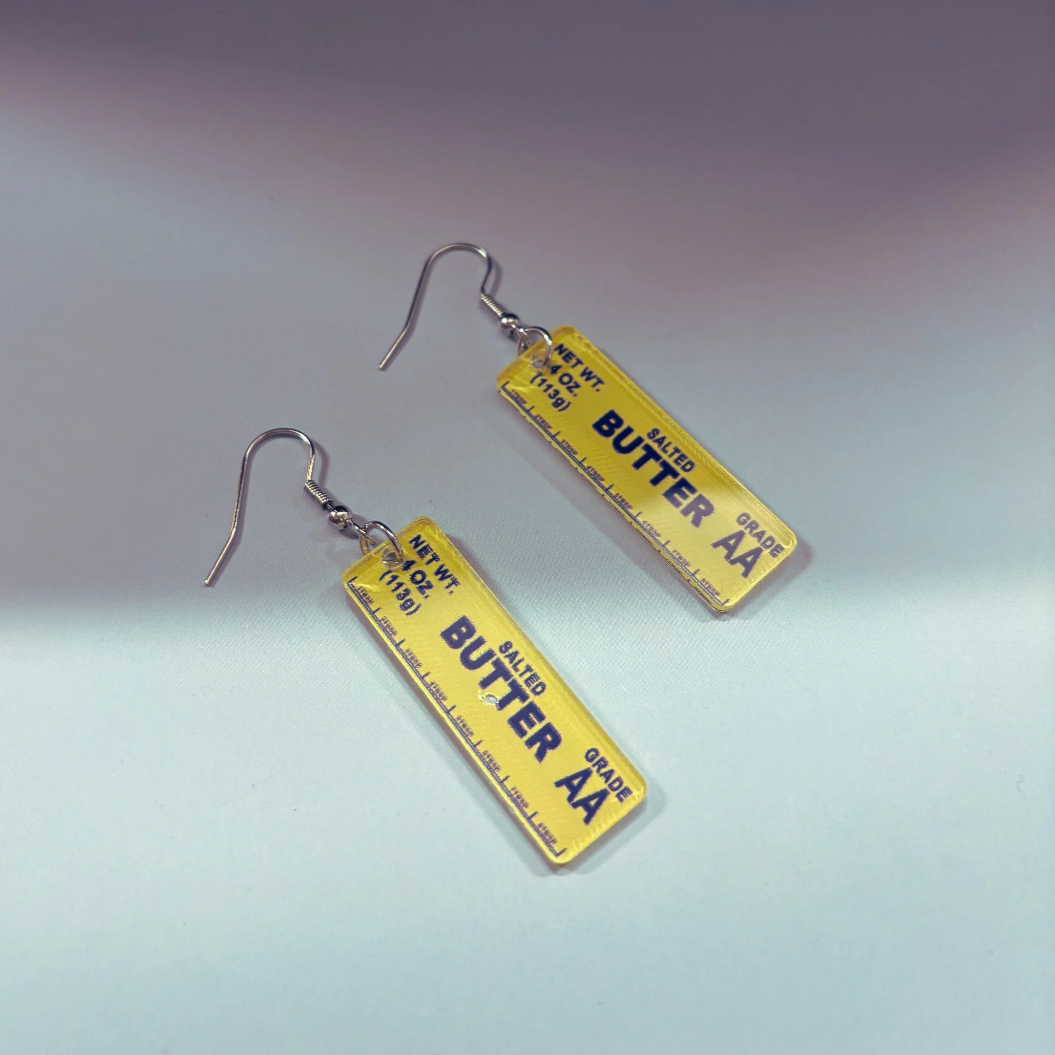 Stick of Salted Butter Earrings | Cute Acrylic Food Jewelry Gift for Bakers & Food Lovers - Image 6