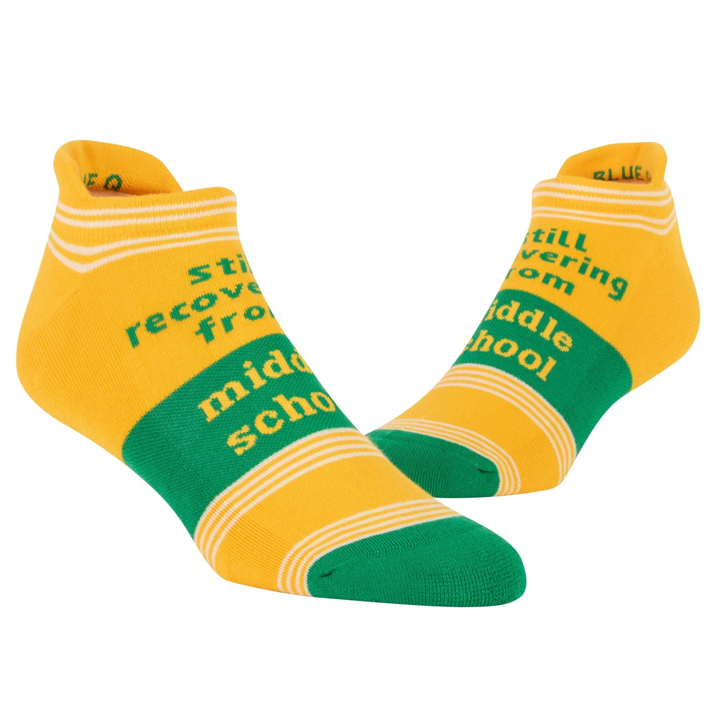 Still Recovering From Middle School Women's or Unisex Sneaker Socks [2 Size Options] | BlueQ at GetBullish - Image 4