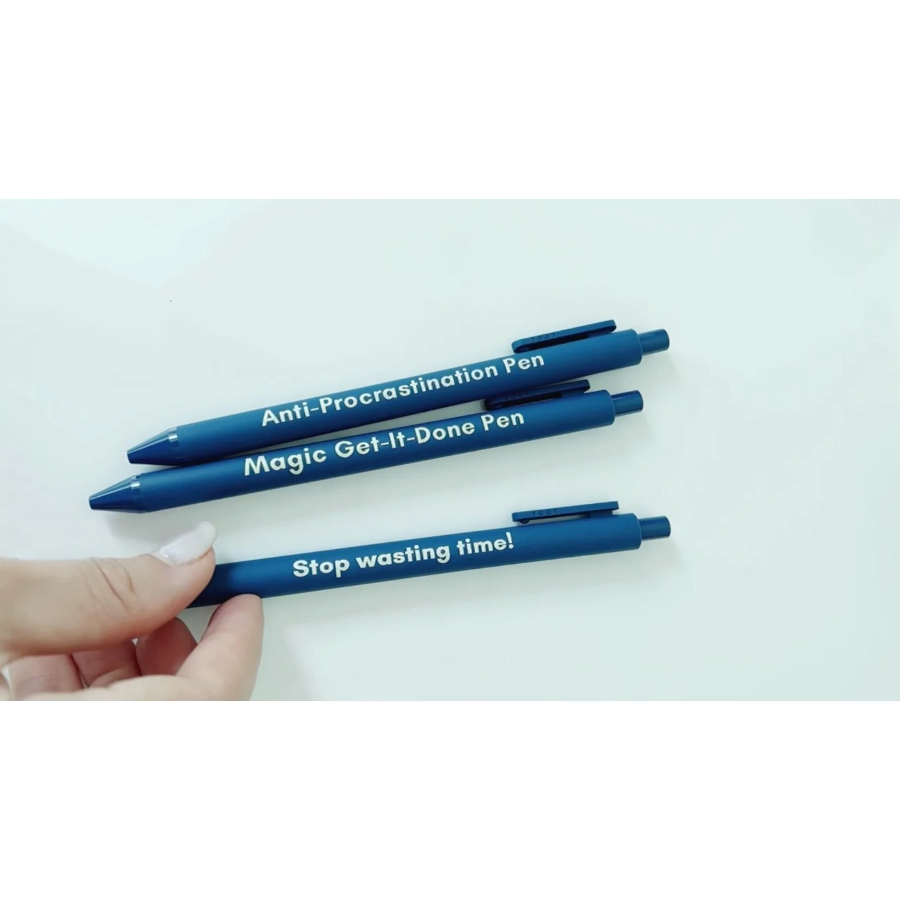 Stop Wasting Time Pen š” | Individual Gel Click Pen in Matte Navy - Image 4
