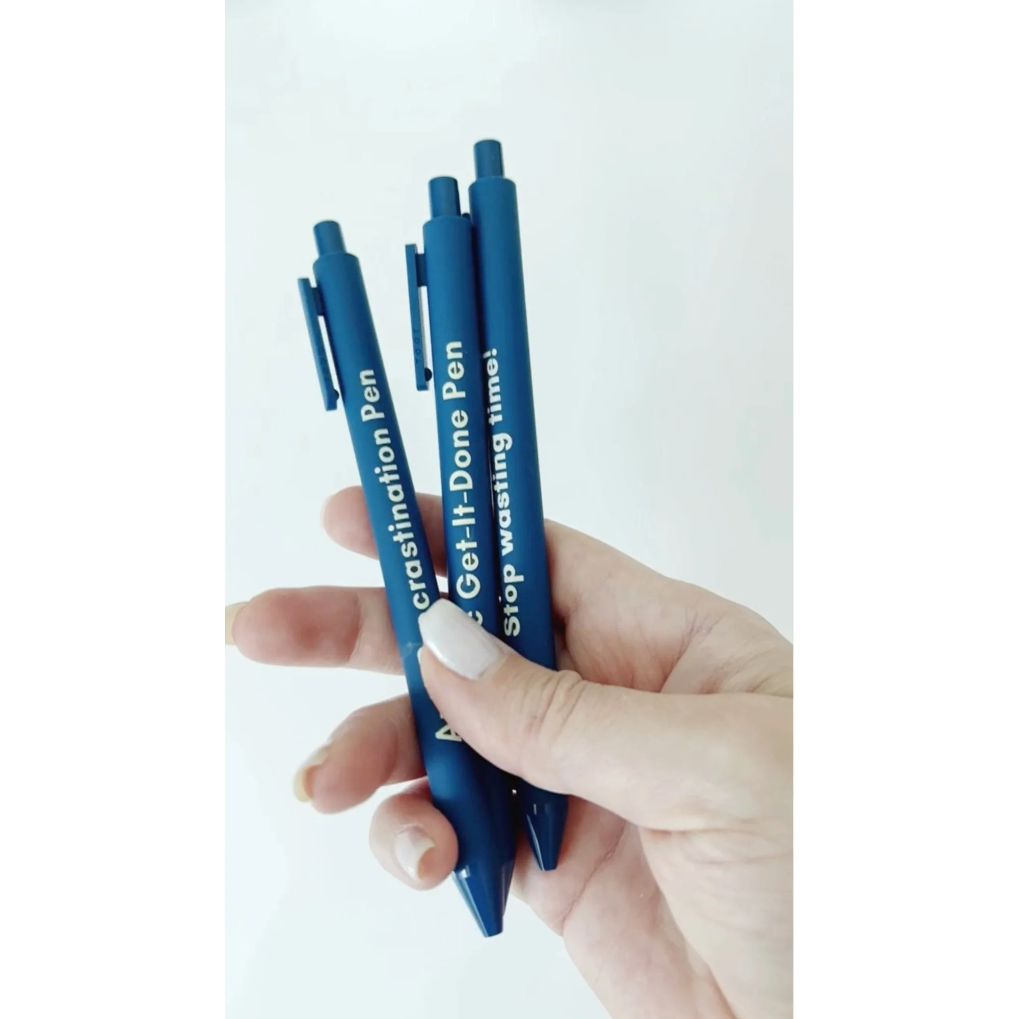 Stop Wasting Time Pen š” | Individual Gel Click Pen in Matte Navy - Image 5
