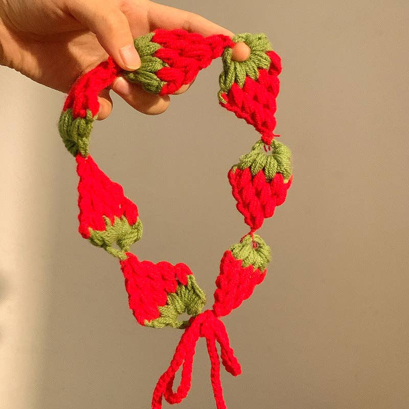 Strawberry Handwoven Headband in Red - Image 2