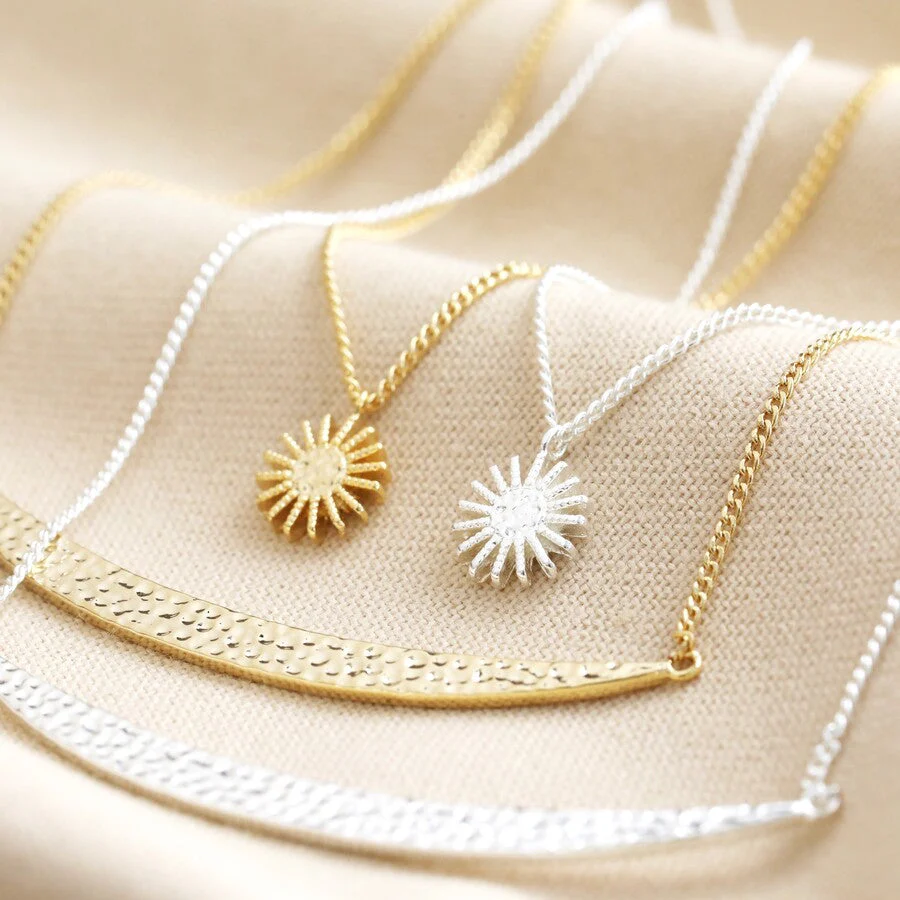 Sun and Moon Layered Necklace in Gold | Designed in the UK | 14K Gold Plated - Image 7