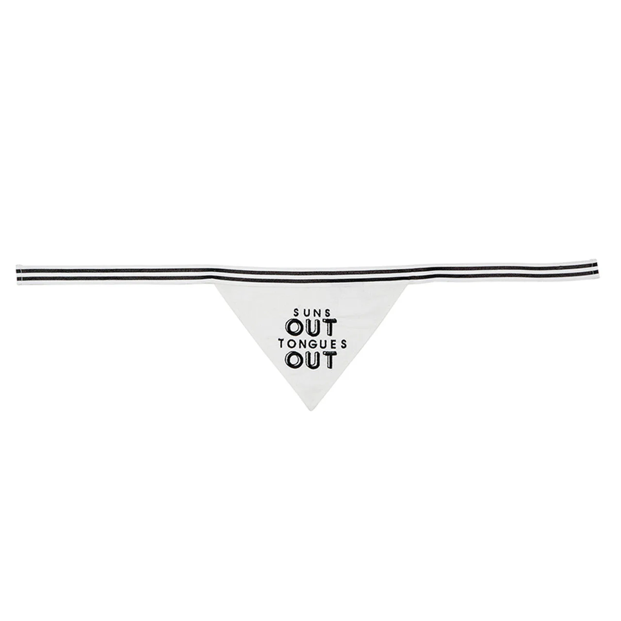 Suns Out Tongues Out Pet Bandana in White | Animal Pet Accessory | 9" x 6" - Image 3