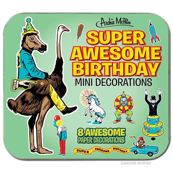 Super Awesome Carnival Mini Birthday Decorations | 8 Itty-Bitty Funny Paper Decorations for Tiny Celebrations - Image 3