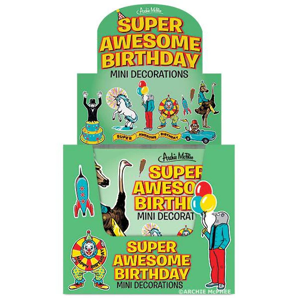 Super Awesome Carnival Mini Birthday Decorations | 8 Itty-Bitty Funny Paper Decorations for Tiny Celebrations - Image 4