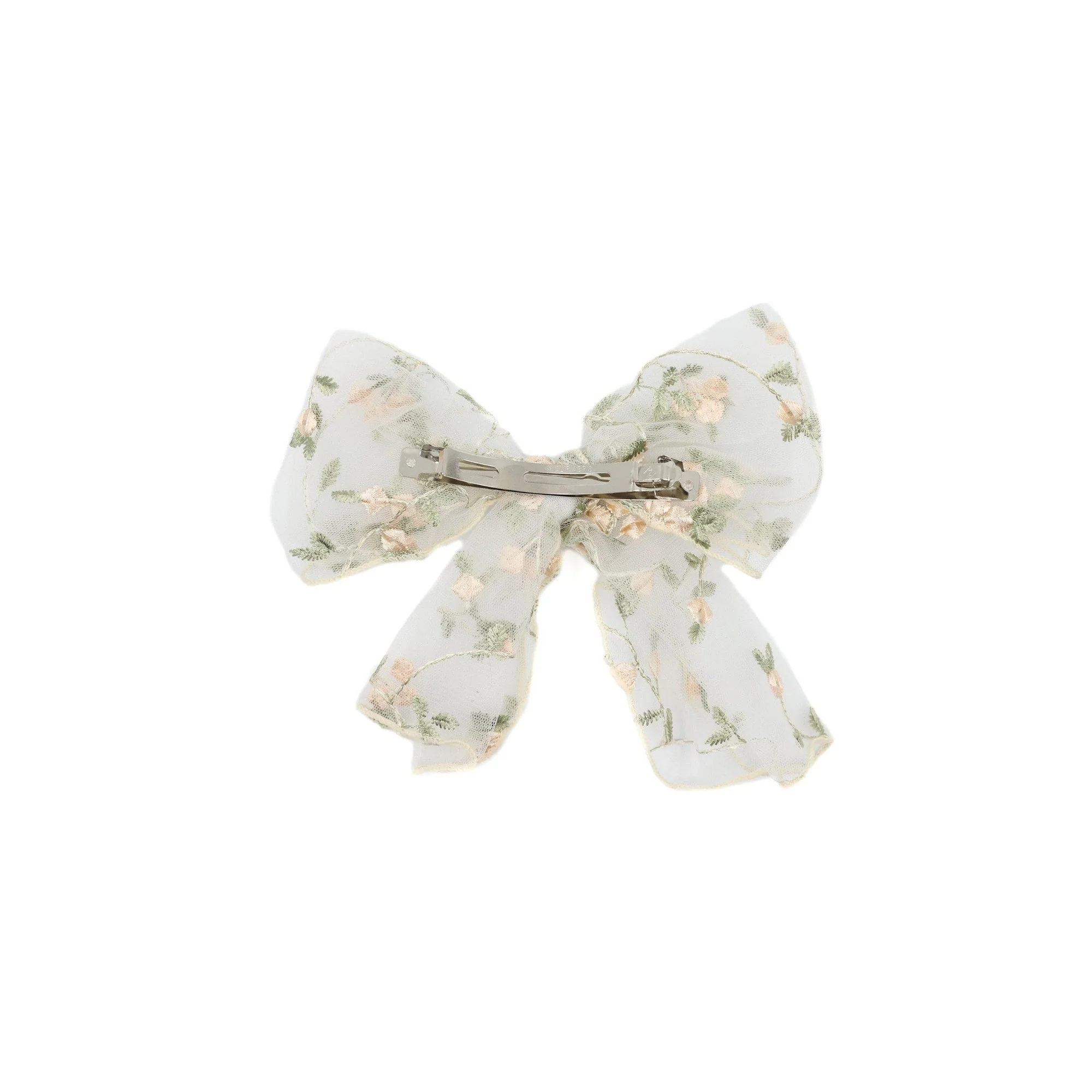 Sweet Prairie Hair Bow with Clip in Antique White - Image 2
