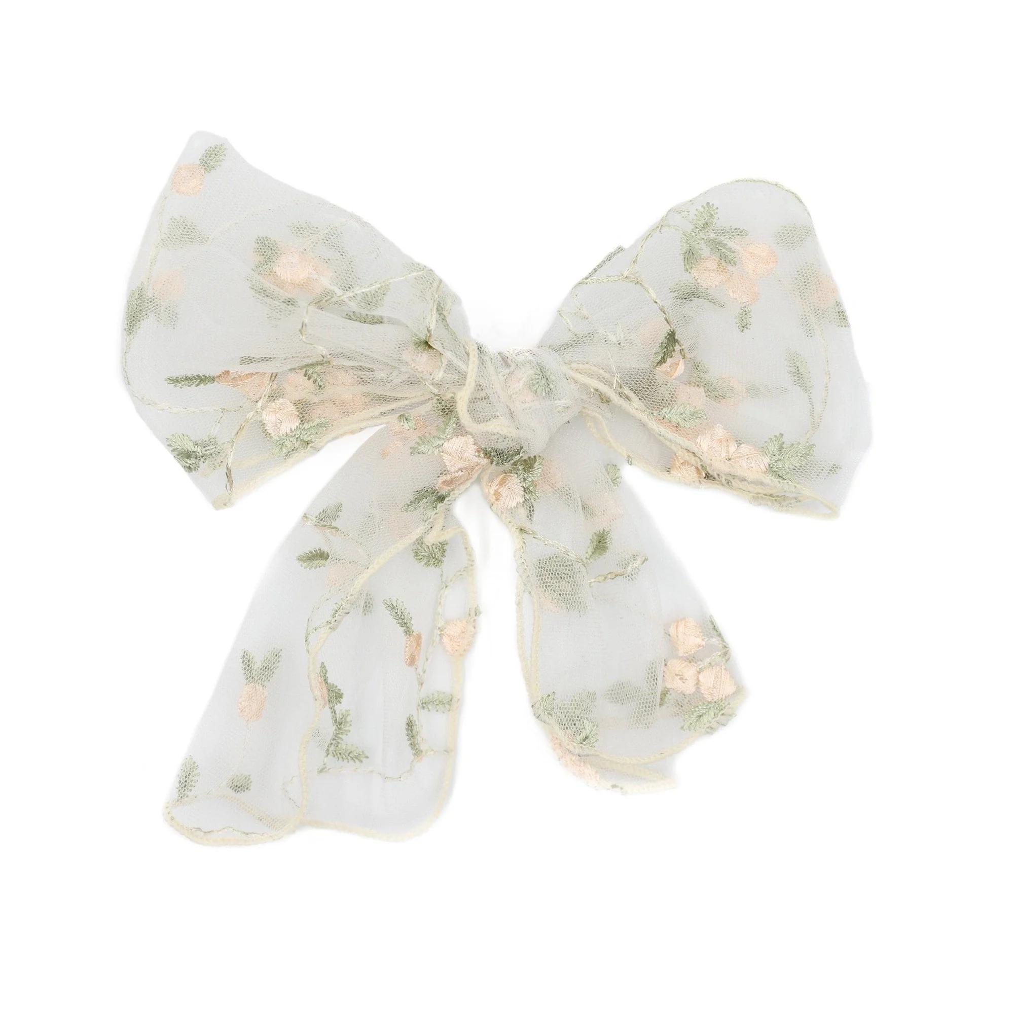 Sweet Prairie Hair Bow with Clip in Antique White - Image 3