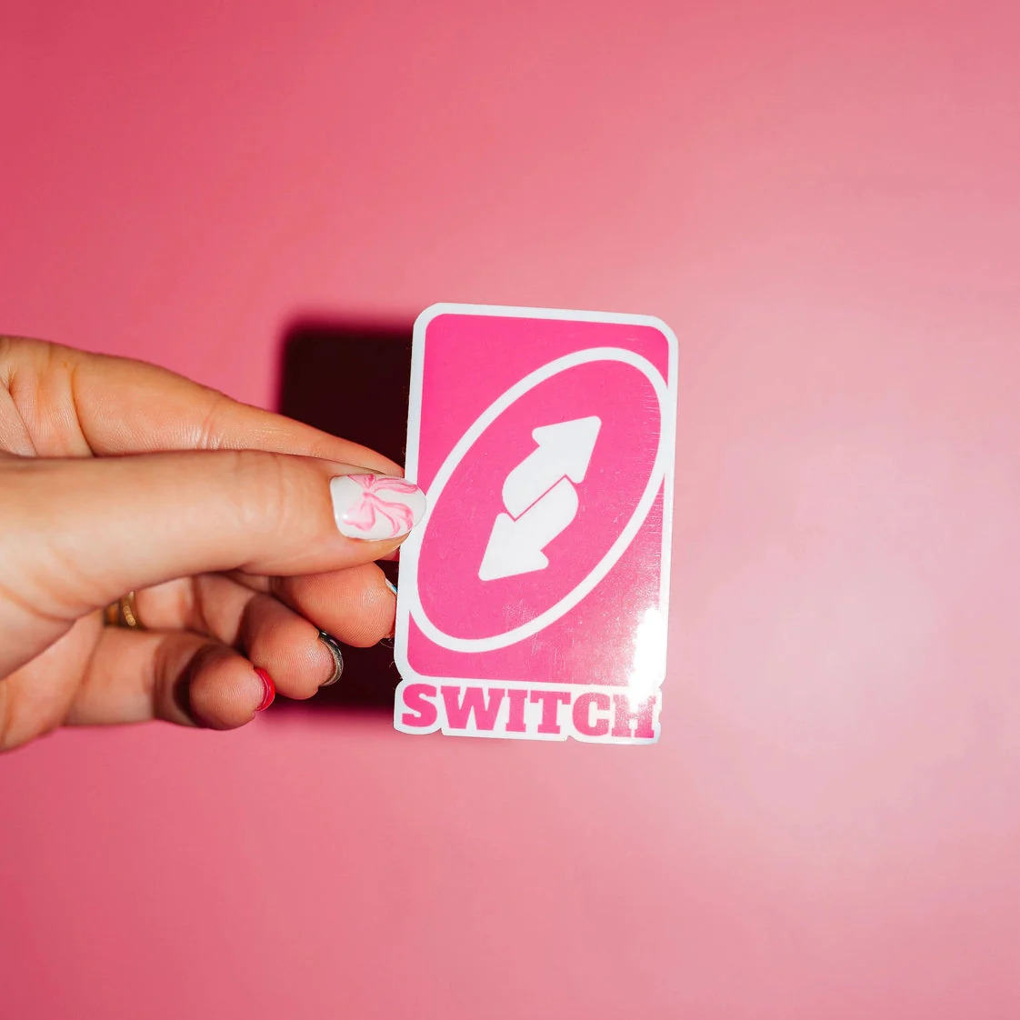 Switch Uno Card Sticker, LGBTQ+ Pride, Sapphic Lesbian Vinyl Sticker