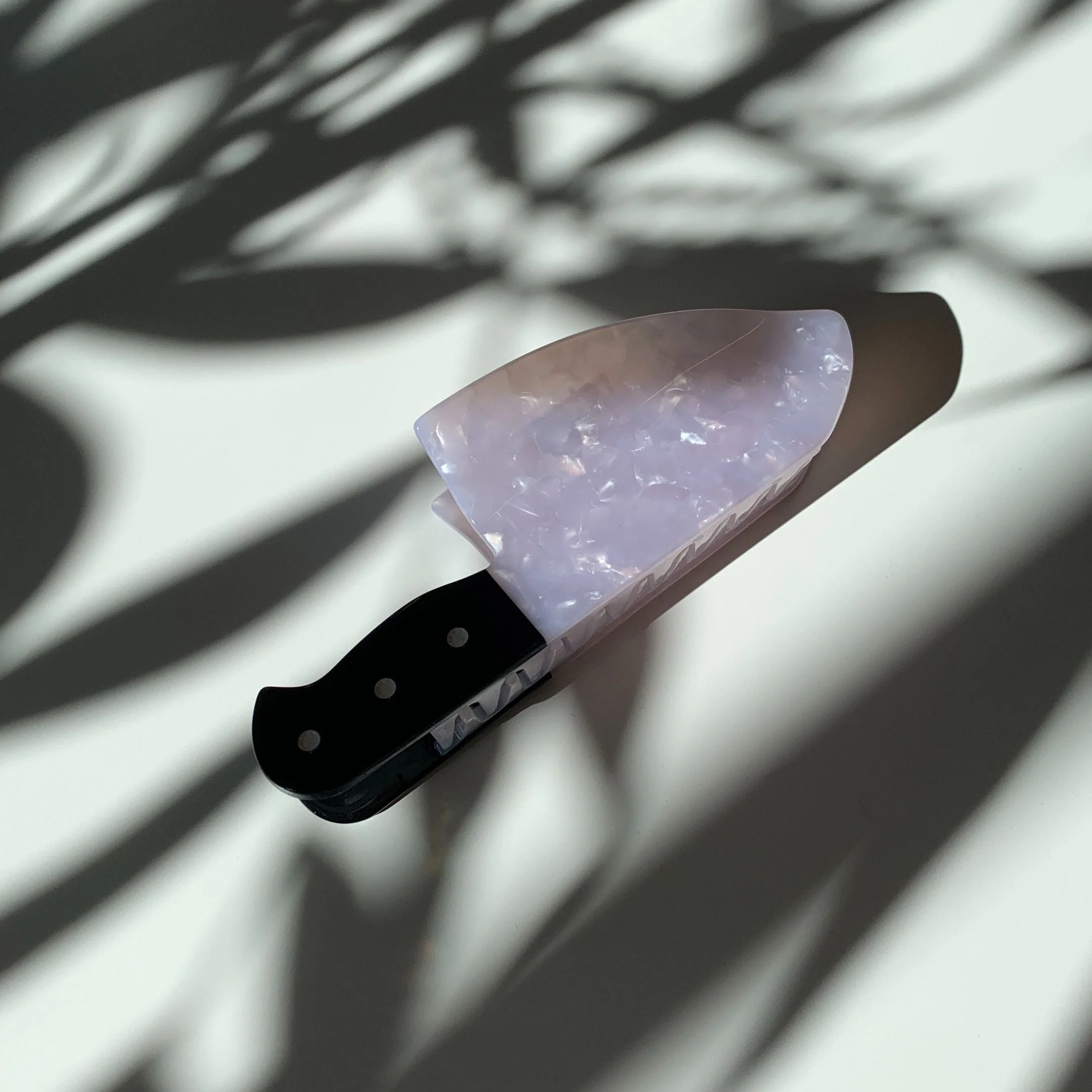 Sword Wife Dagger Hair Claw in White Quartz Acetate - Image 4