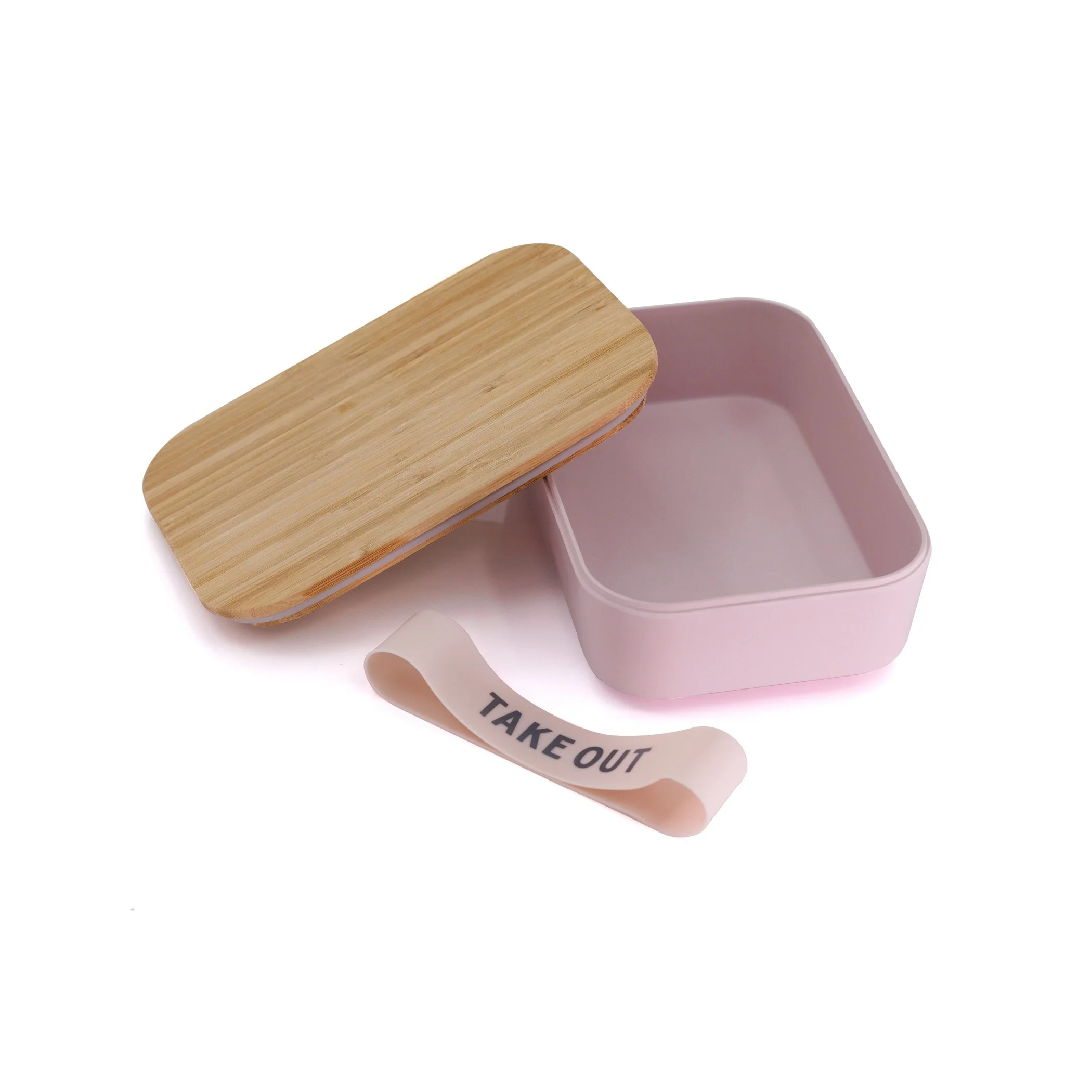 Take Out Bamboo Lunch Box in Blush Pink | Eco-Friendly and Sustainable | 7.5" x 5" x 2" - Image 3