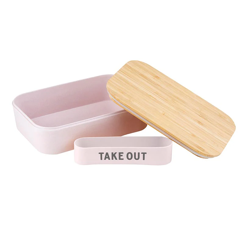 Take Out Bamboo Lunch Box in Blush Pink | Eco-Friendly and Sustainable | 7.5" x 5" x 2" - Image 4