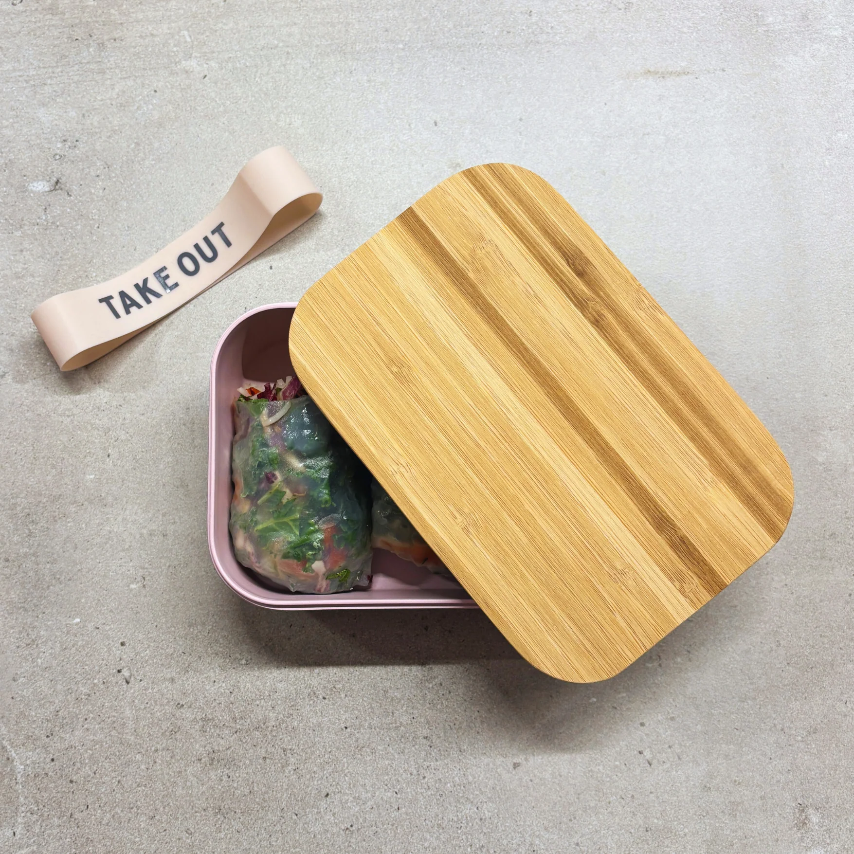 Take Out Bamboo Lunch Box in Blush Pink | Eco-Friendly and Sustainable | 7.5" x 5" x 2" - Image 6