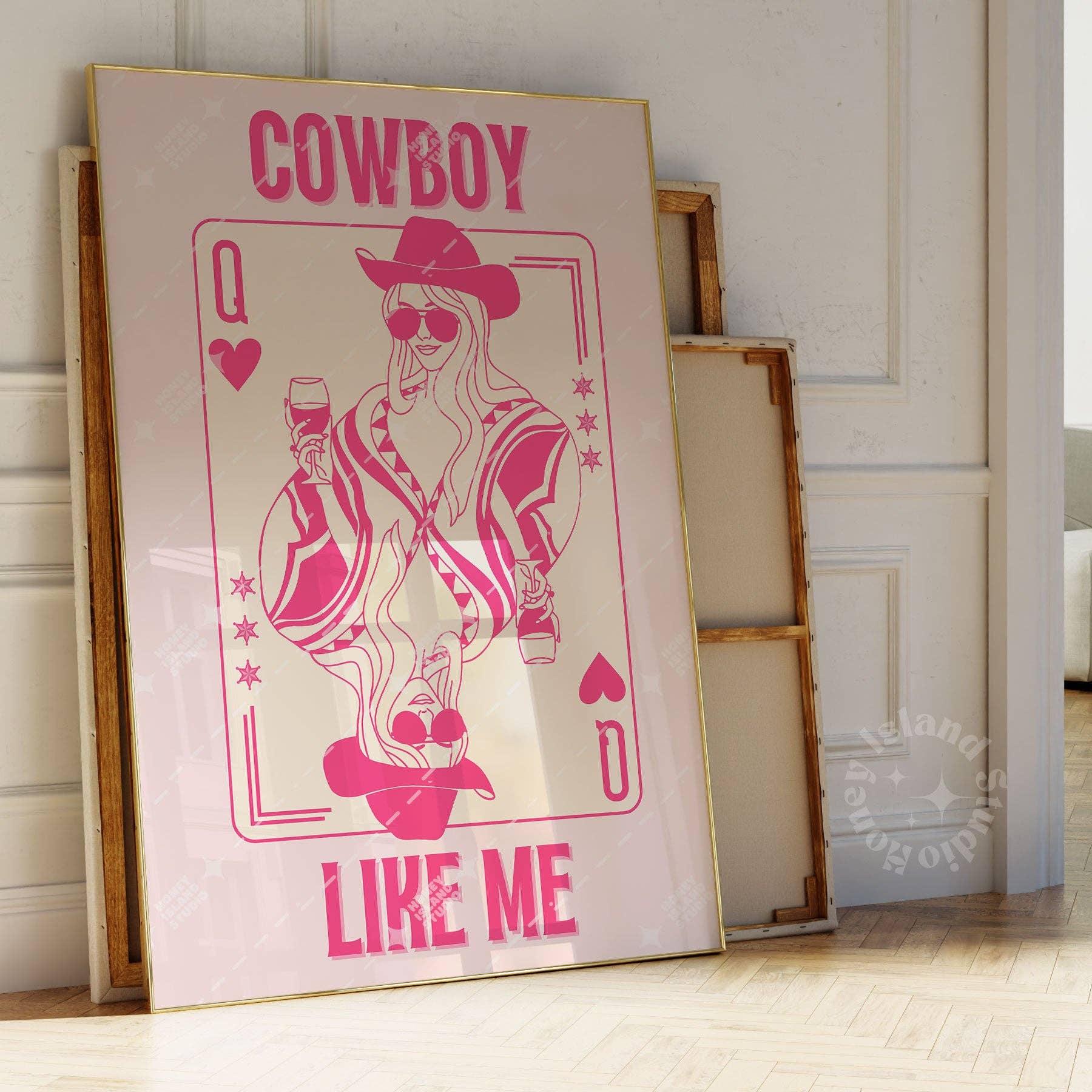 Taylor Cowboy Like Me, Queen Of Hearts Card Pink Poster | Unframed Wall Decor - Image 2