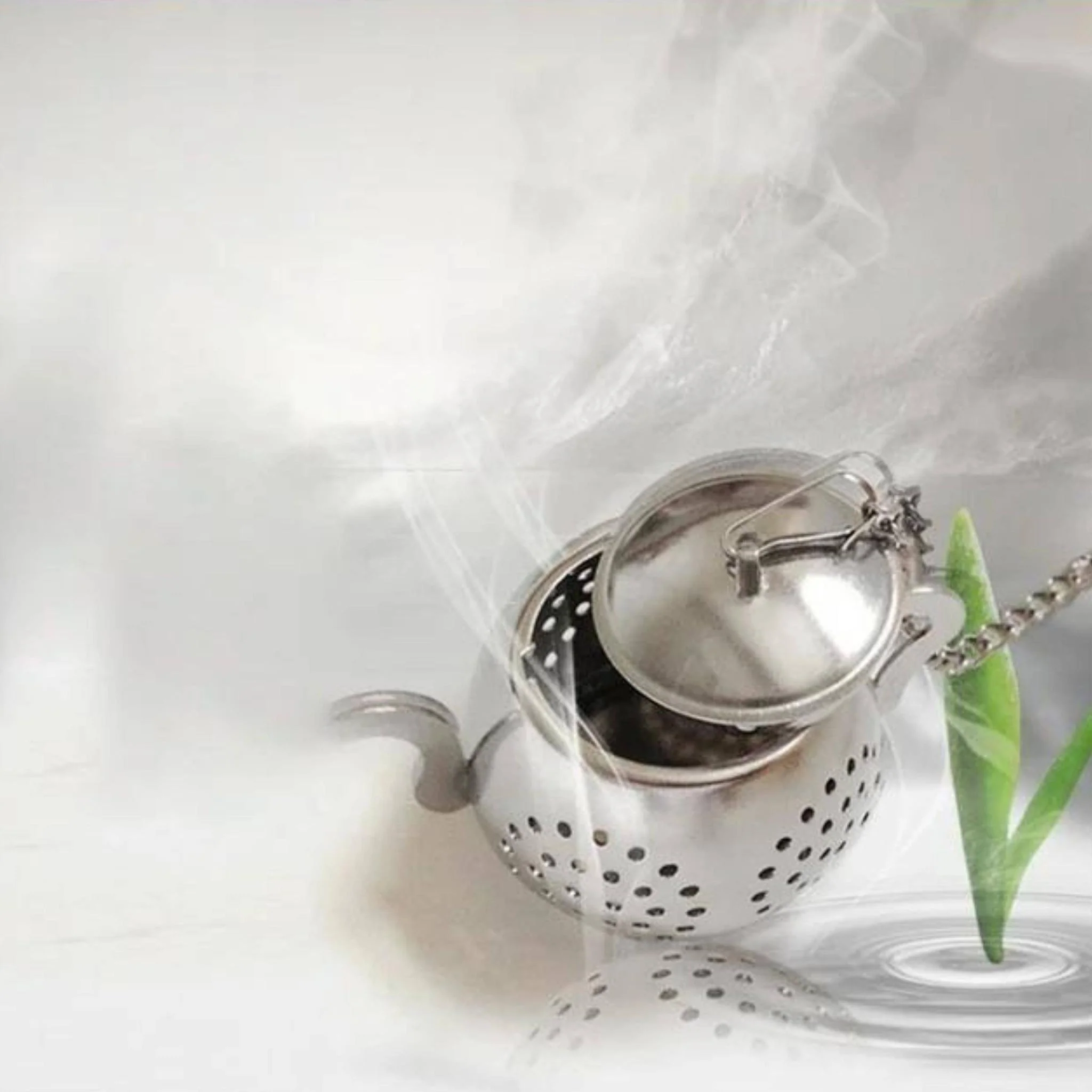 Tea Pot Infuser for Boutique Bliss, Loose Tea in  Silver Color | Unique Tea Drain Strainer | 2.2" x 0.98" - Image 3