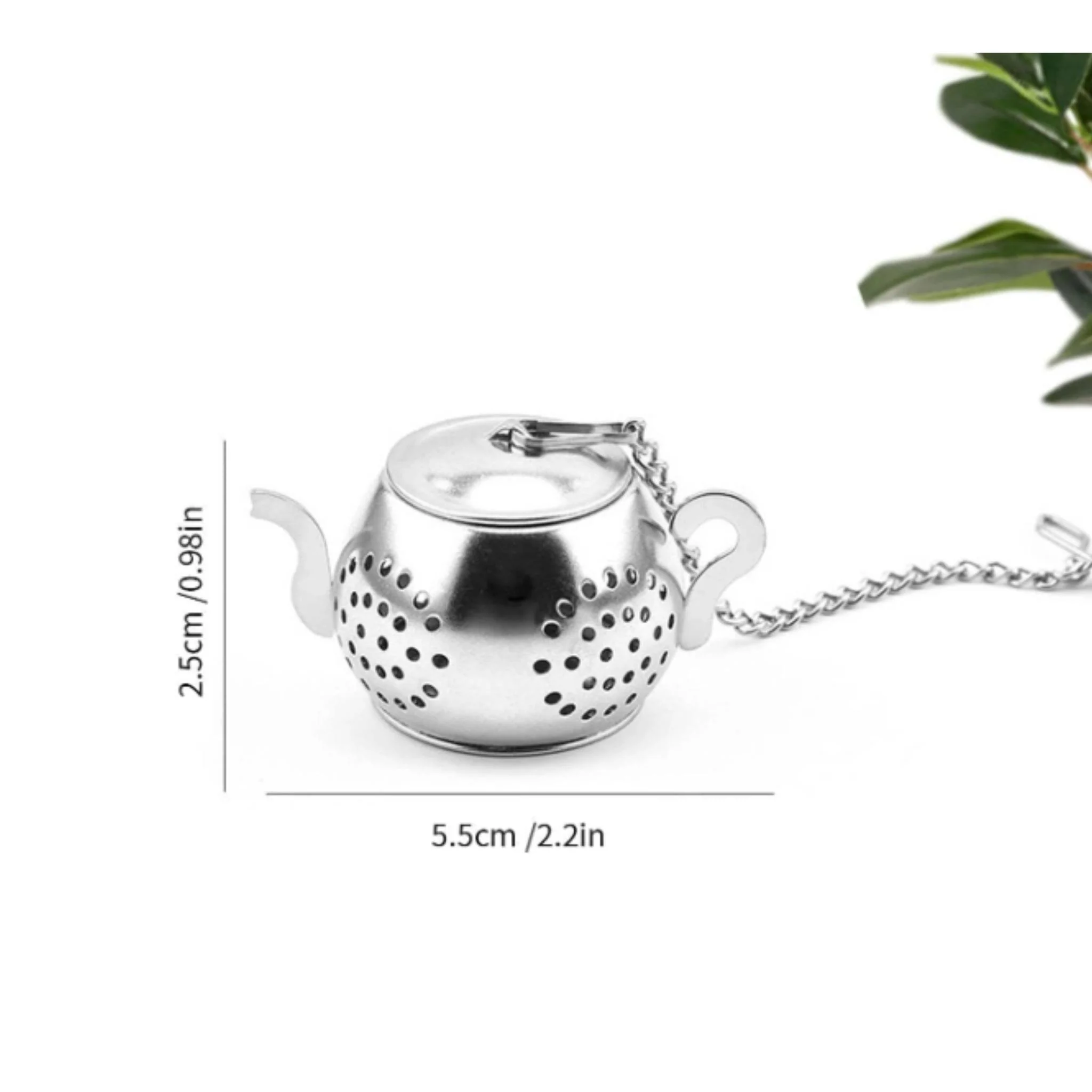 Tea Pot Infuser for Boutique Bliss, Loose Tea in  Silver Color | Unique Tea Drain Strainer | 2.2" x 0.98" - Image 4