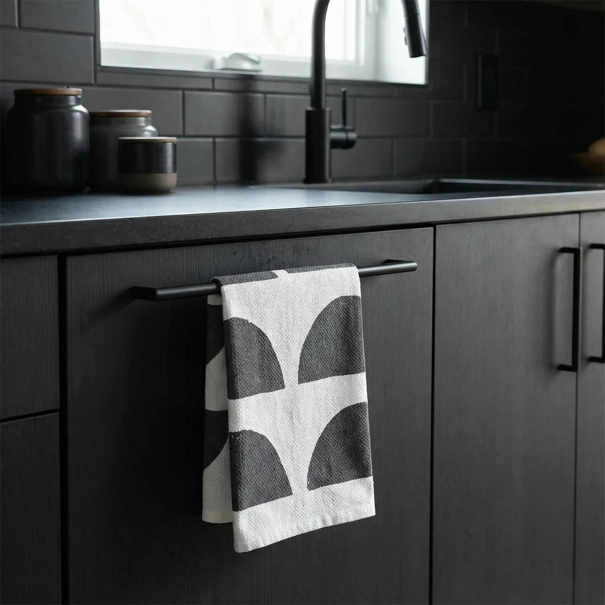 Half Circle Tea Towel | Cotton Dish Kitchen Towel | 18" x 28"