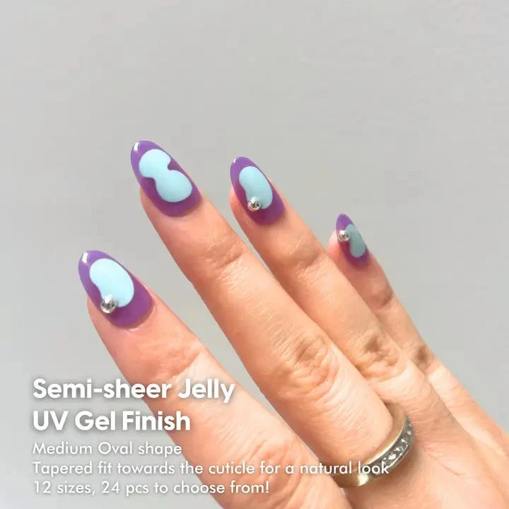 That's My Jam Buffi Charmed Press-On Nails in Purple & Light Blue with Silver Rhinestones Accent - Image 5