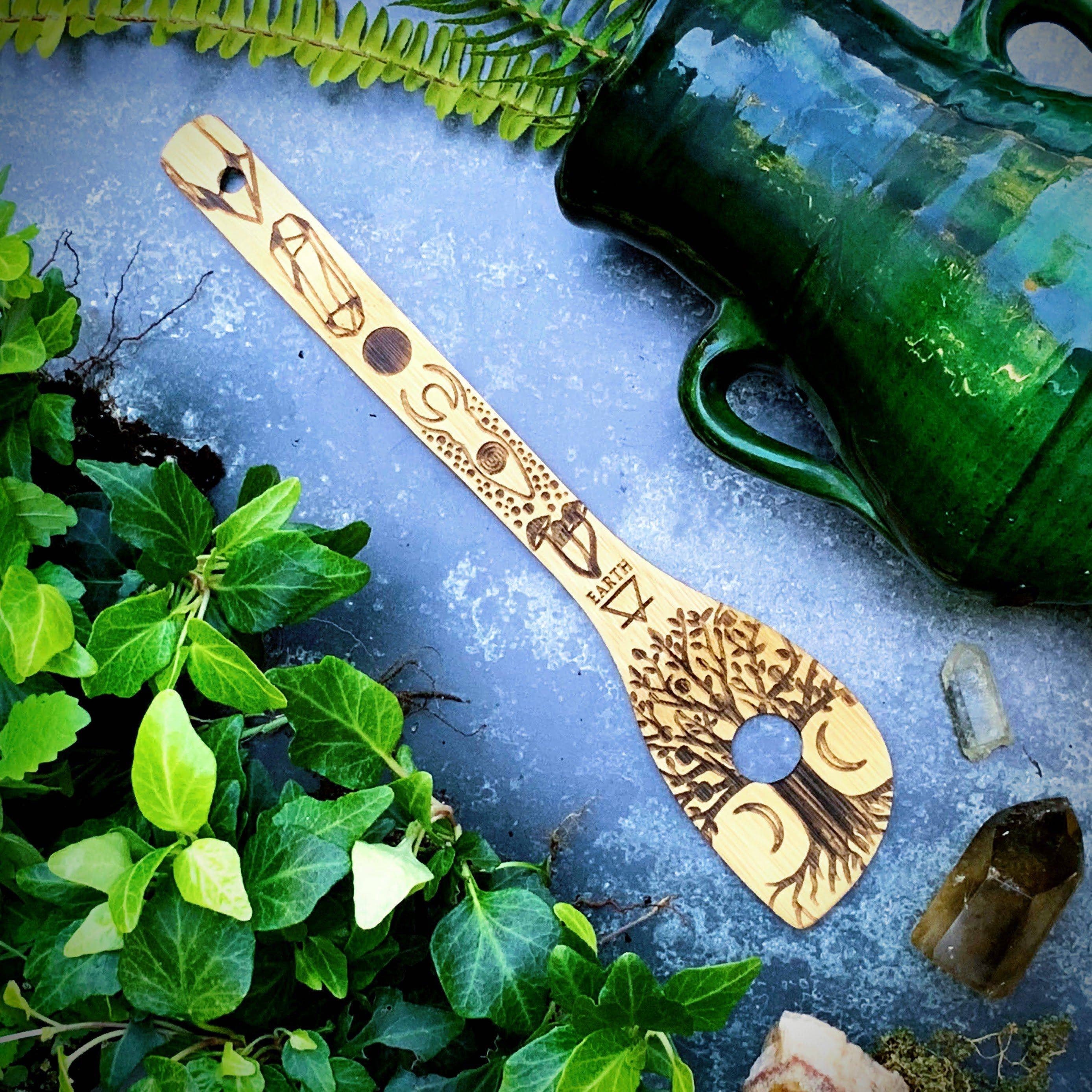 The 5 Elements Bamboo Large Kitchen Utensils Set | Eco-friendly Witchy Kitchen Tools Set - Image 4