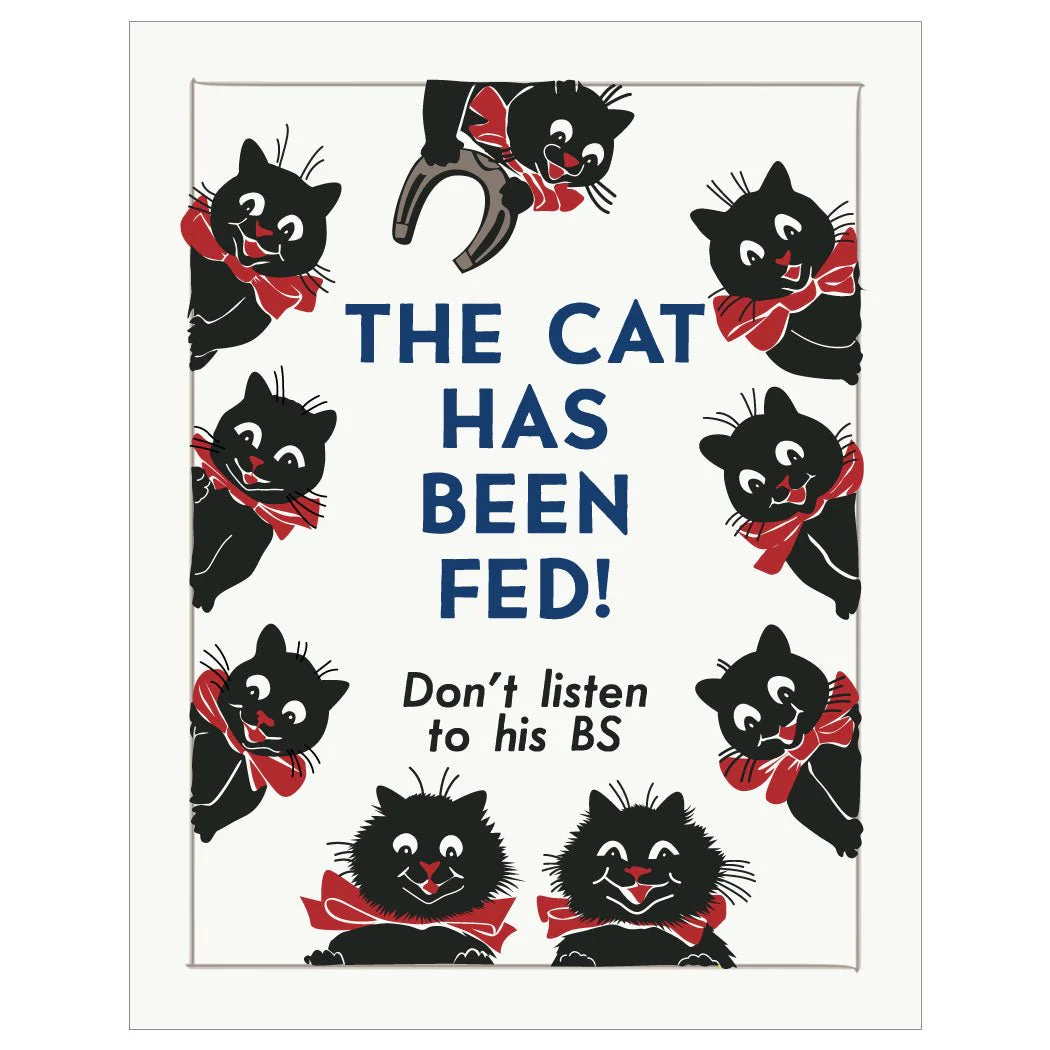 The Cat Has Been Fed 2.5" x 3.5" Vintage Art Magnet