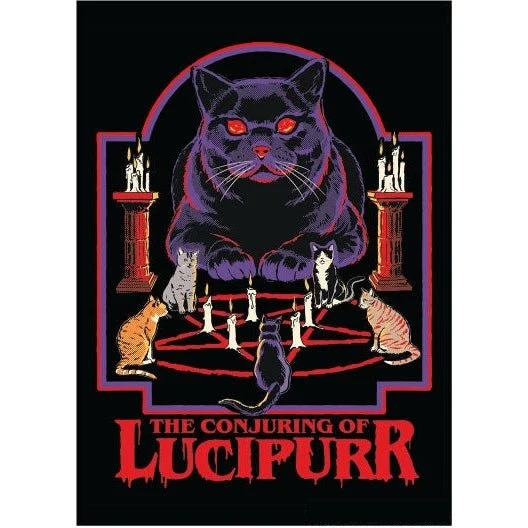 The Conjuring of Lucipurr Magnet | '80s Children's Book Style Satirical Art by Steven Rhodes | 2.5" X 3.5"
