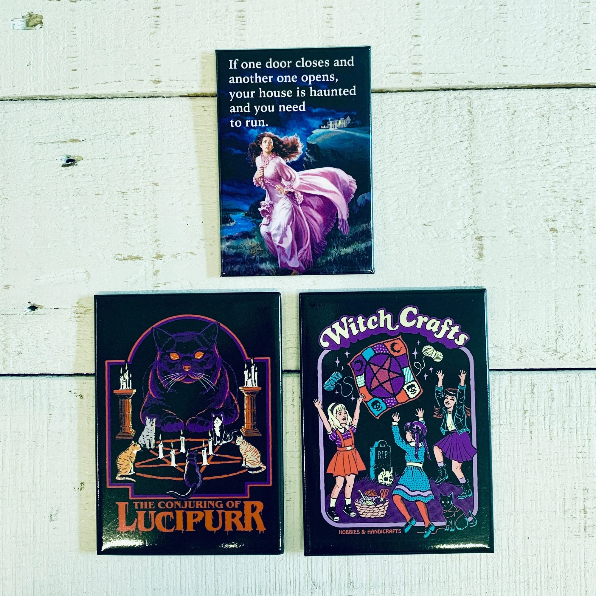 The Conjuring of Lucipurr Magnet | '80s Children's Book Style Satirical Art by Steven Rhodes | 2.5" X 3.5" - Image 4