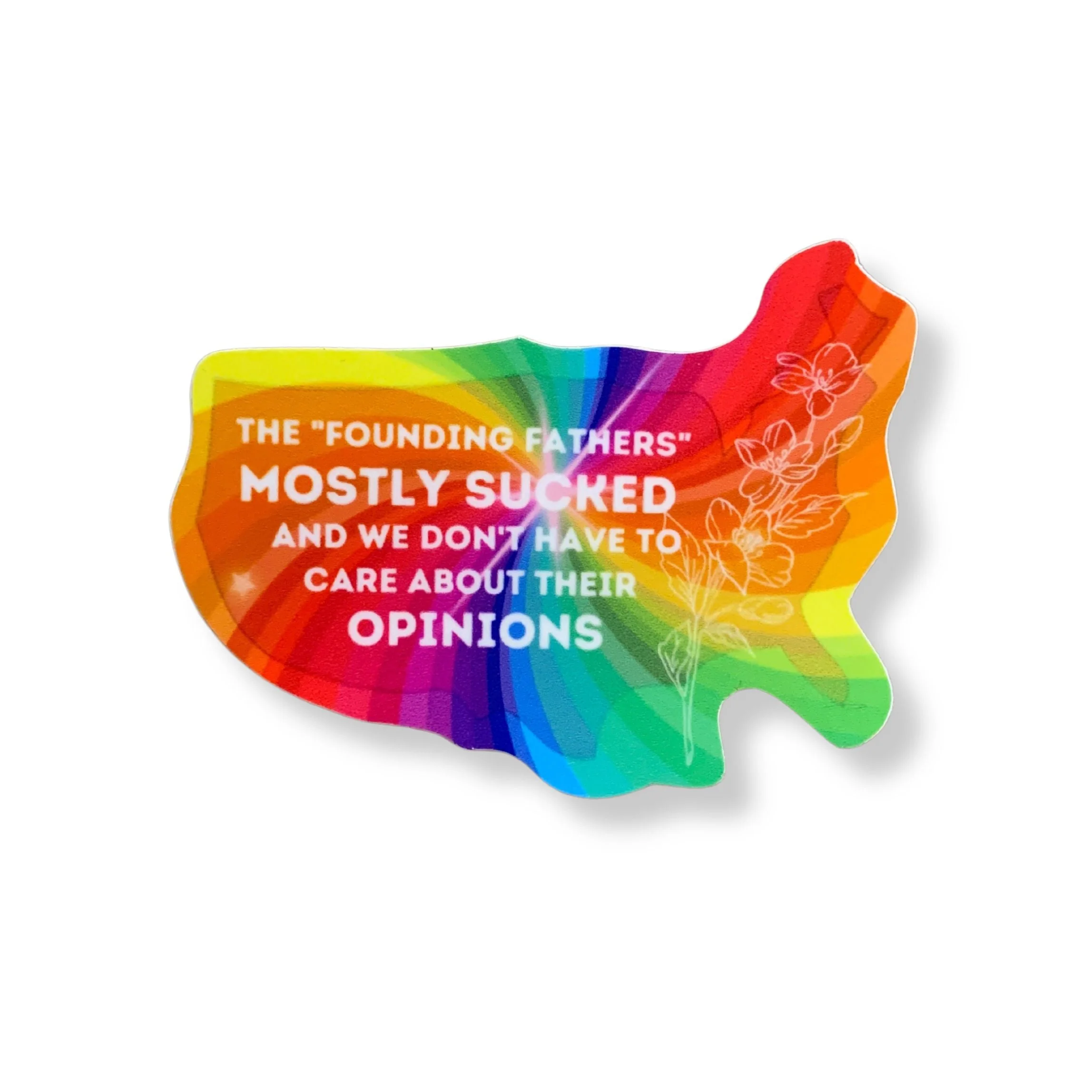 The Founding Fathers Mostly Sucked Sticker | America Map Vinyl Die Cut Decal - Image 2