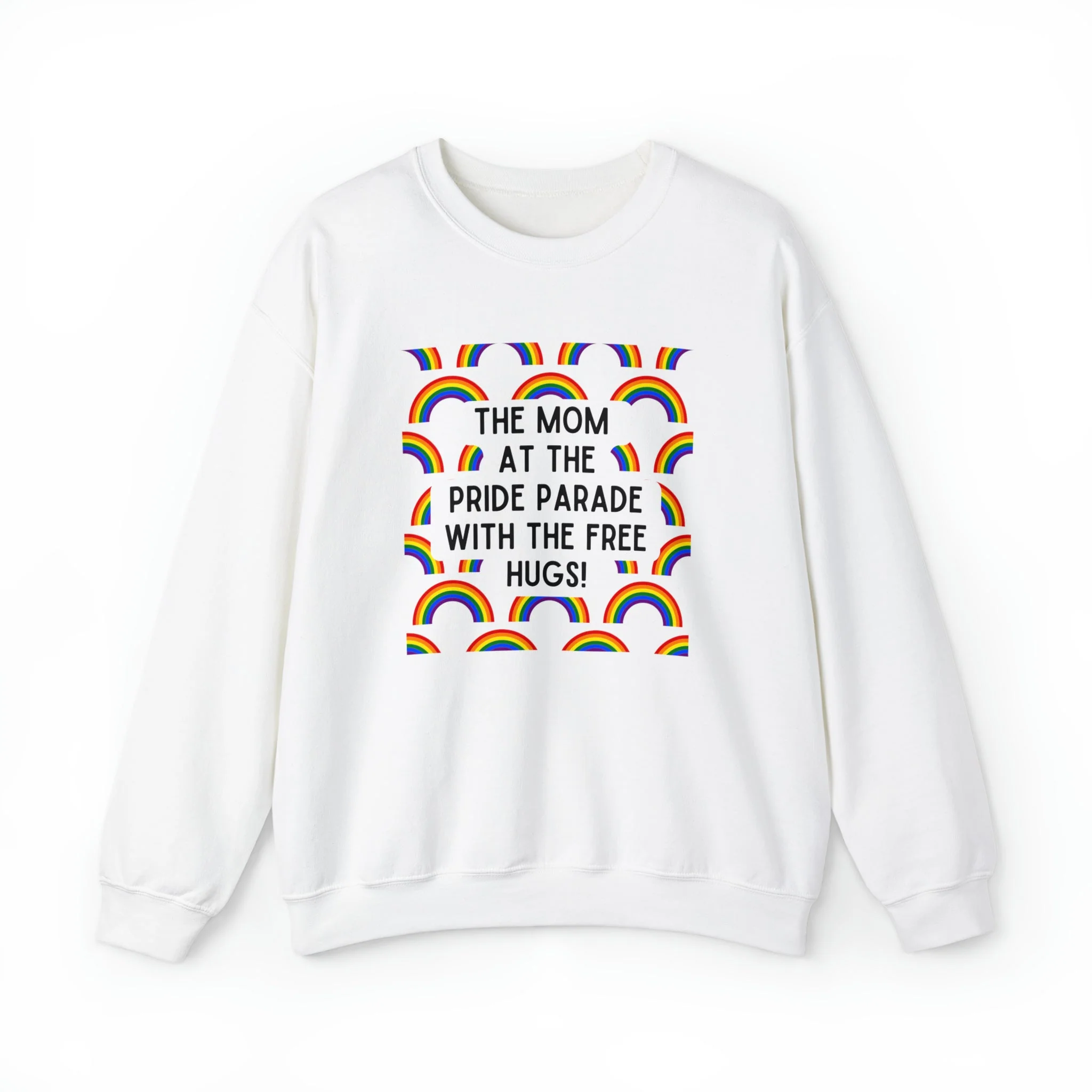 The Mom At The Pride Parade With The Free Hugs Unisex Heavy Blend™ Crewneck Sweatshirt - Image 6