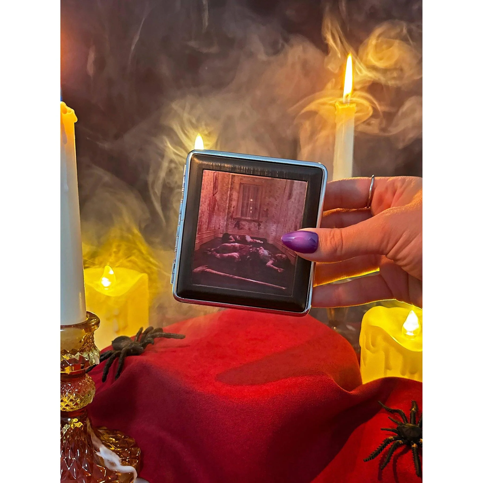 The Overlook Hotel Cig Case | Spooky Cigarette Tin Cash Card Container | 4" x 4" - Image 4