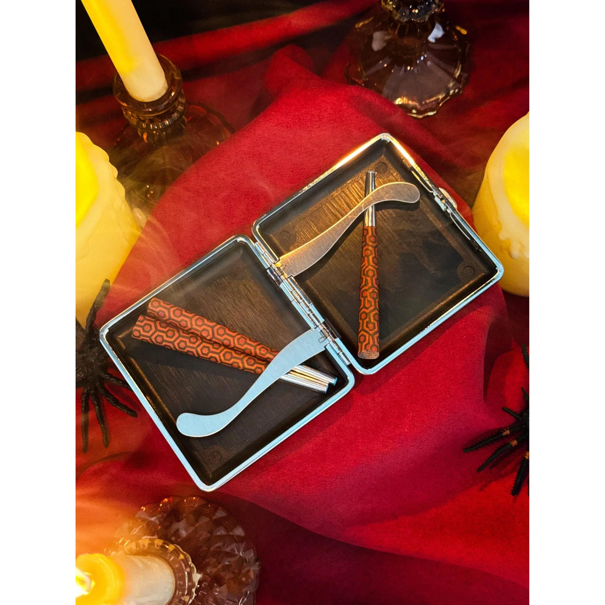 The Overlook Hotel Cig Case | Spooky Cigarette Tin Cash Card Container | 4" x 4" - Image 5