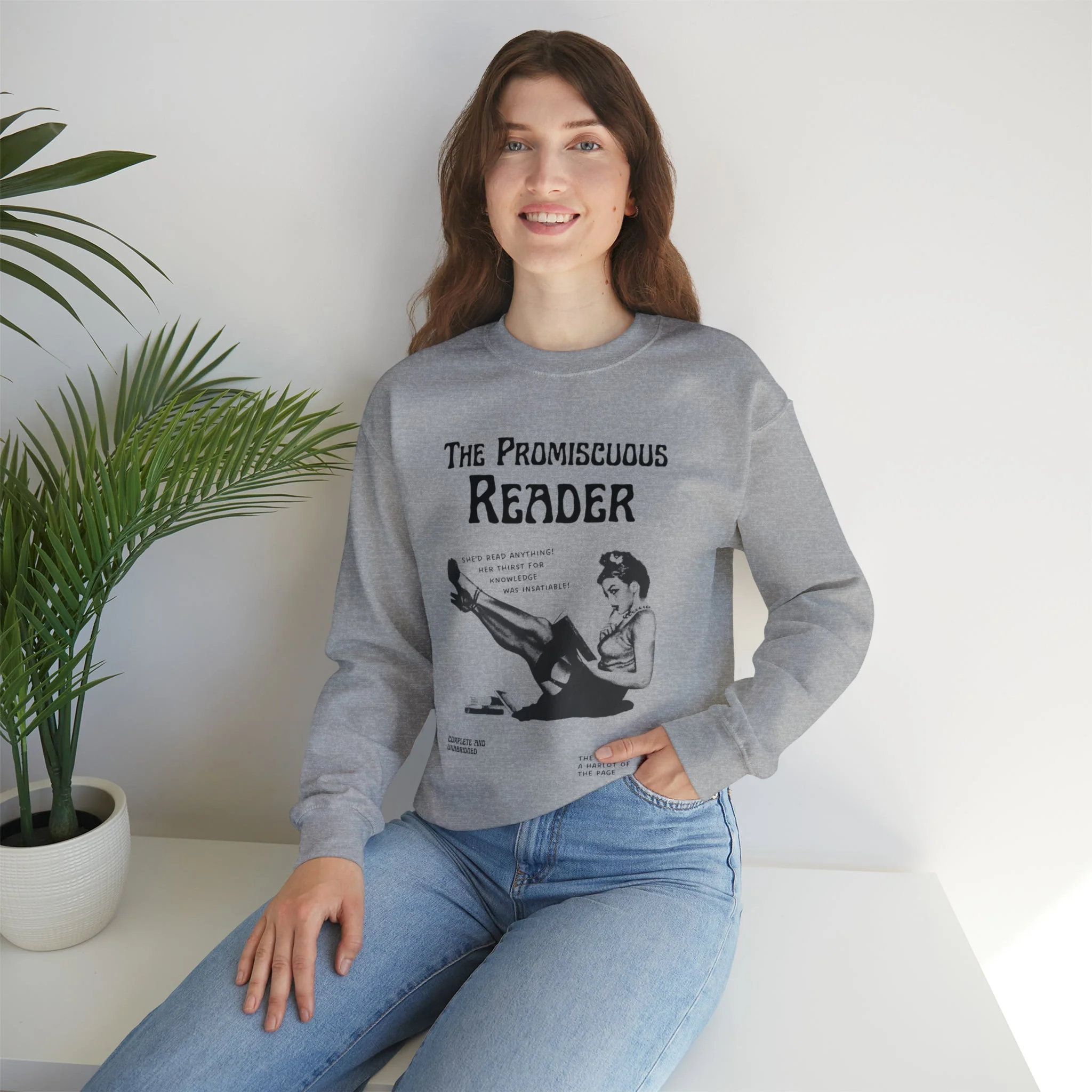 The Promiscuous Reader Unisex Heavy Blend™ Crewneck Sweatshirt Sizes SM-5XL | Plus Size Available - Image 6