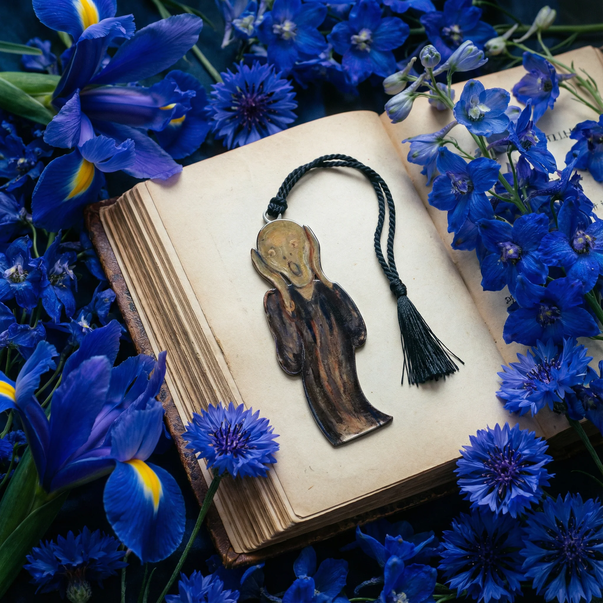 The Scream Bookmark | Solid Brass Electro-Plated with Non-Tarnishing Silver Finish, Giclee Print - Image 2