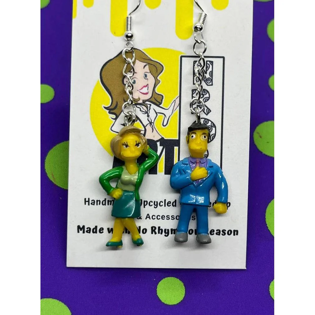 The Simpsons: Edna and Skinner Mini Figures Earrings - Image 3