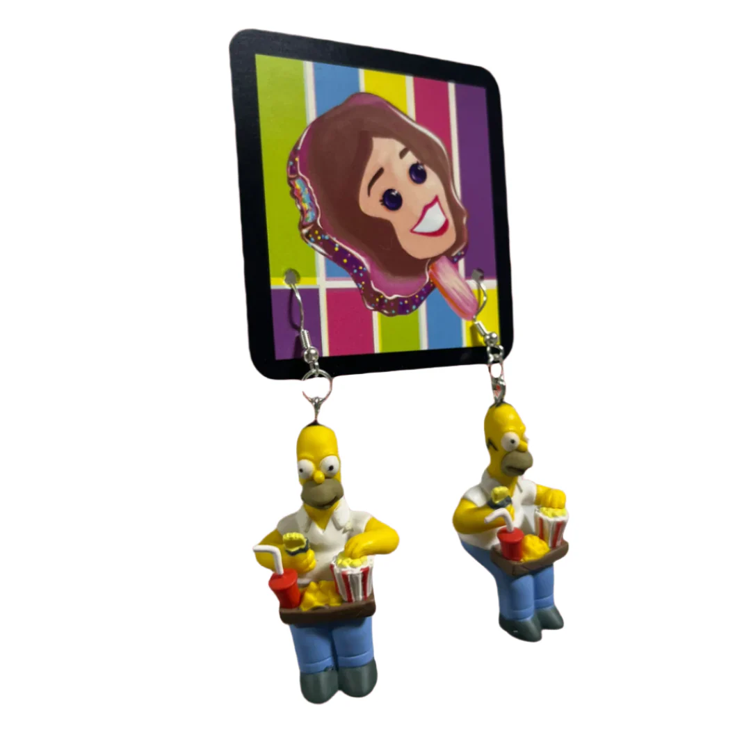 The Simpsons: Homer at the Movie Theaters Earrings | Upcycled Charms - Image 2